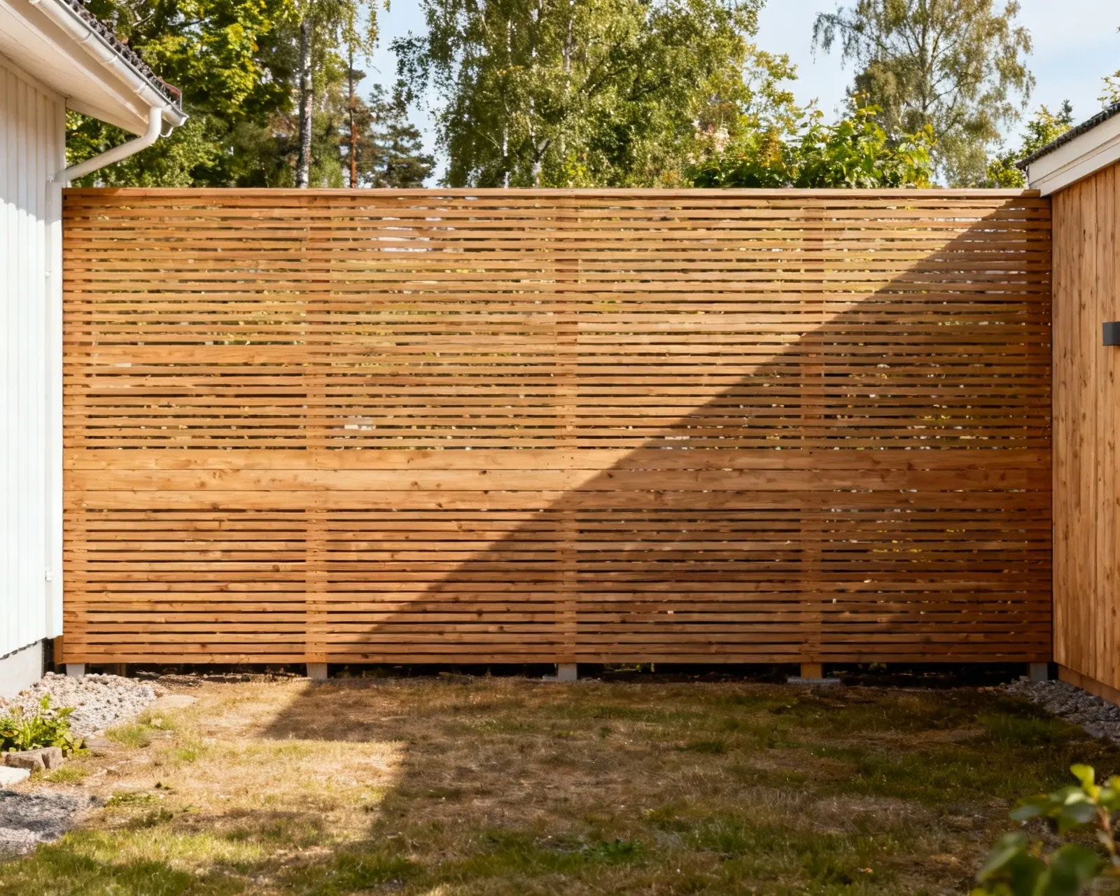 Färdigt staket byggt med Byggmax-material