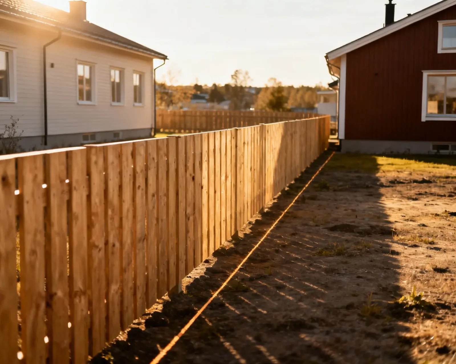 Svårighet med underhåll av staket på tomtgräns