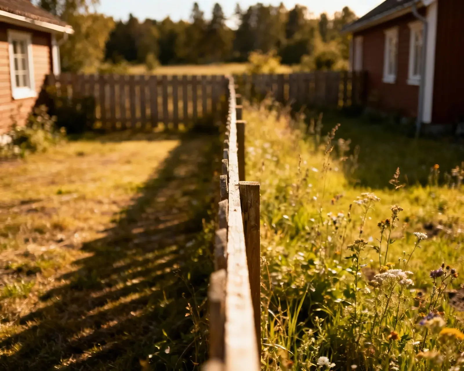 Mätning av tomtgräns med mätverktyg