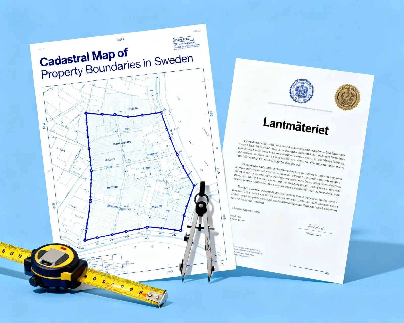 Juridiska dokument om tomtgränser från Lantmäteriet