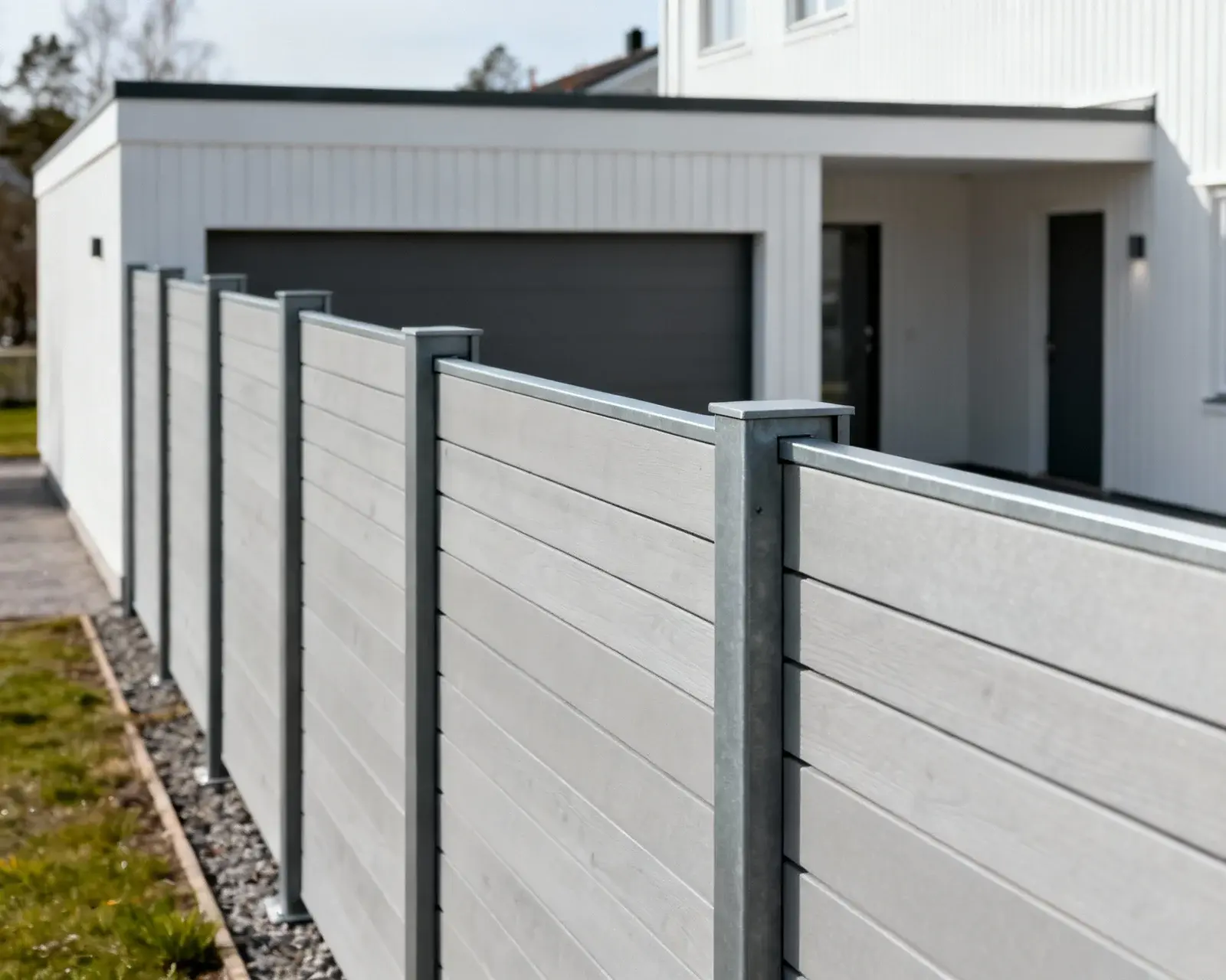 Modernt staket installerat med rätt placering