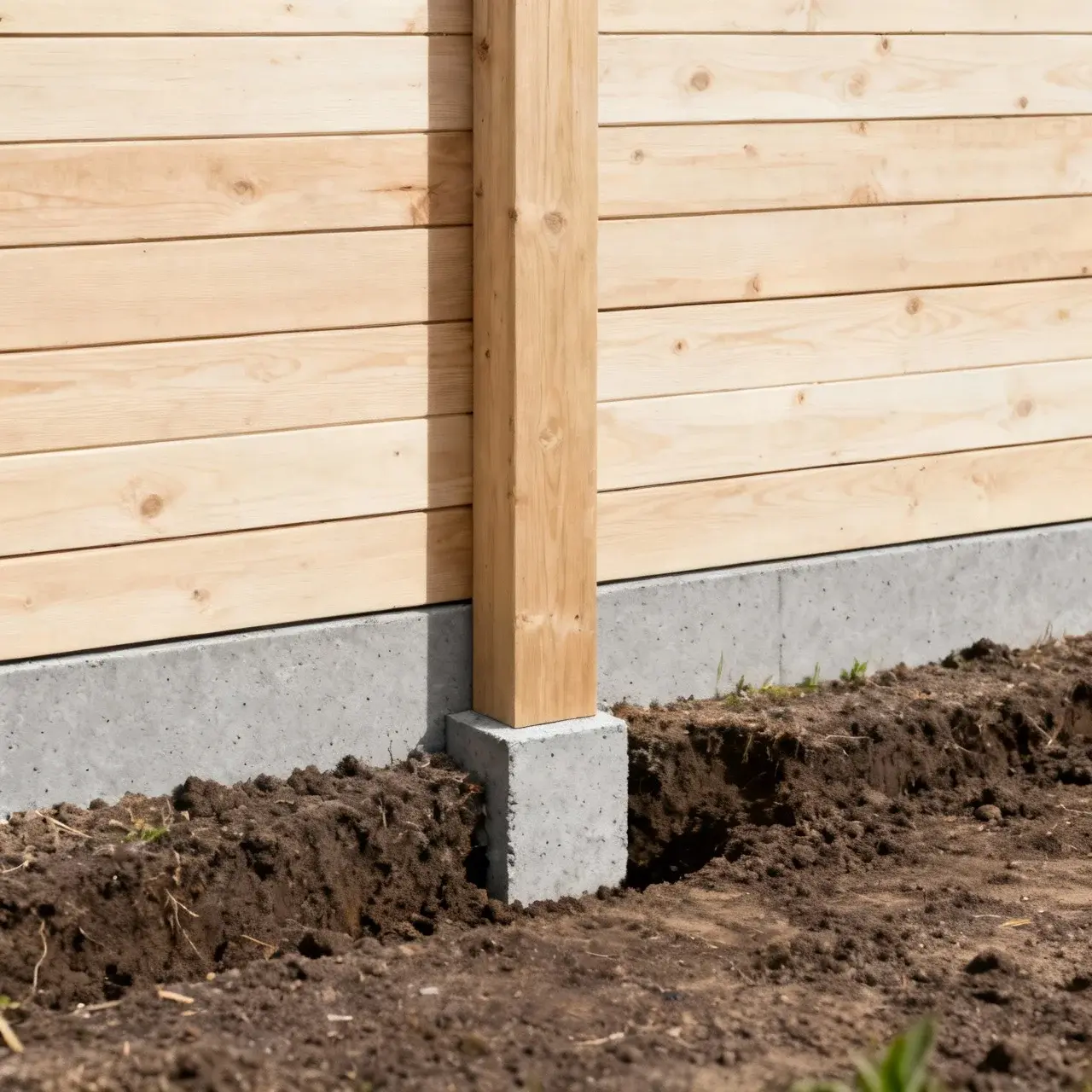 Installation av staket vid tomtgräns