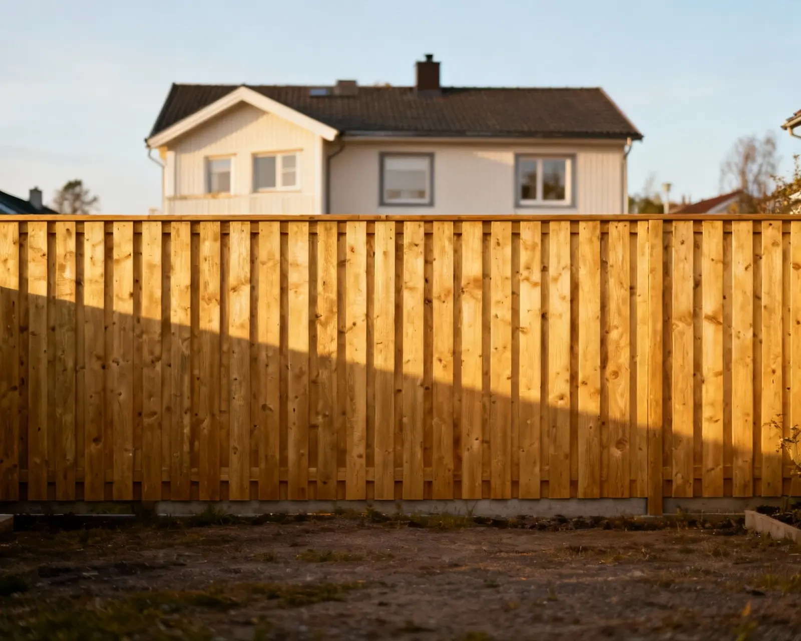 Högt plank som kräver bygglov