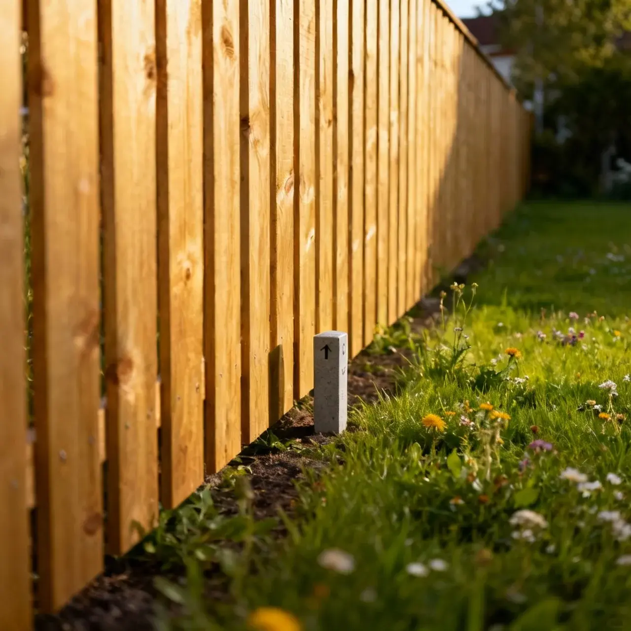 1,1 meter högt staket vid tomtgräns