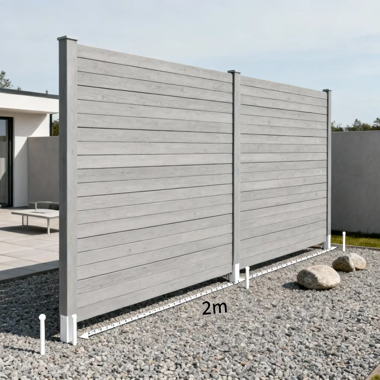 1,8 meter högt staket längre in på tomten