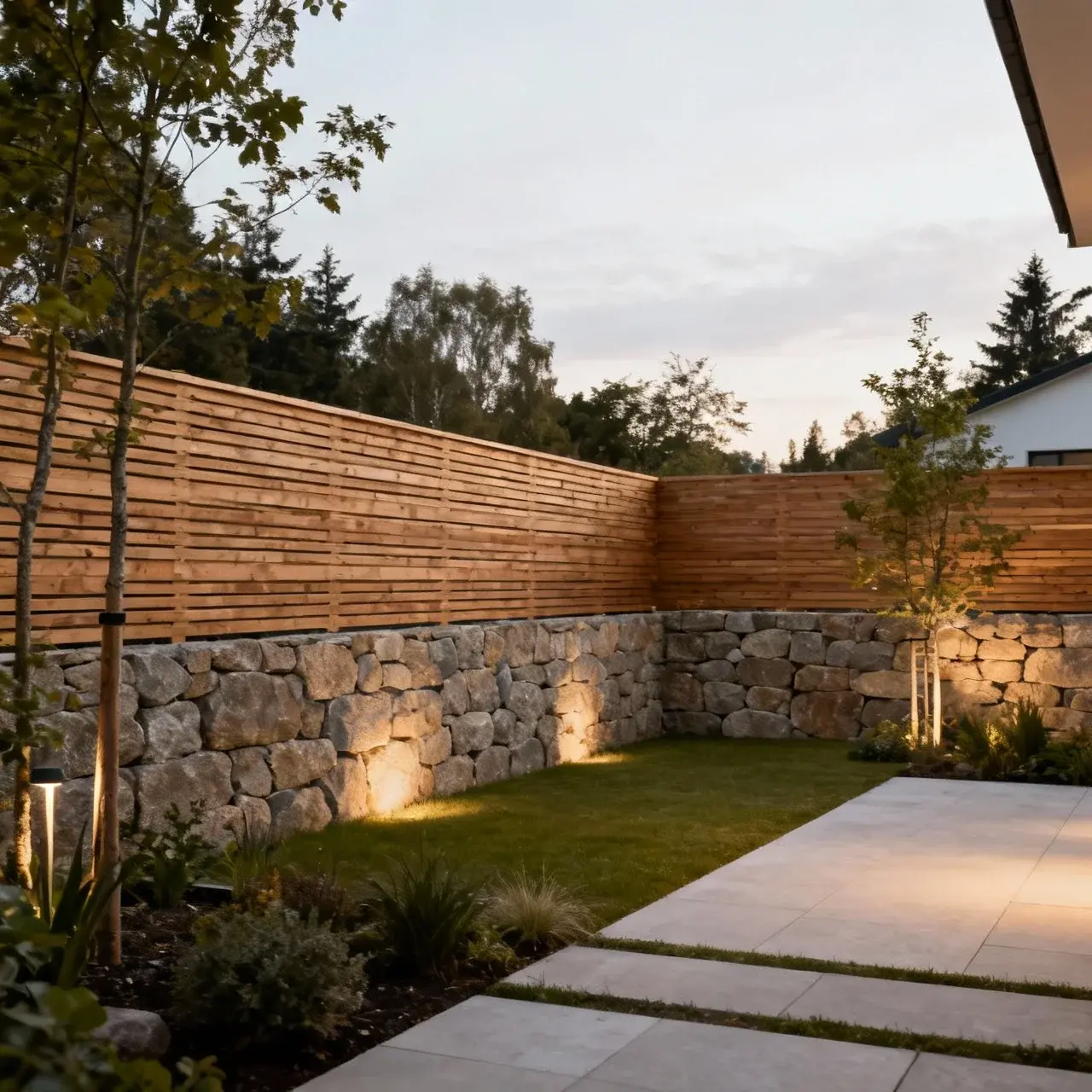 Modernt staket som följer bygglovsregler