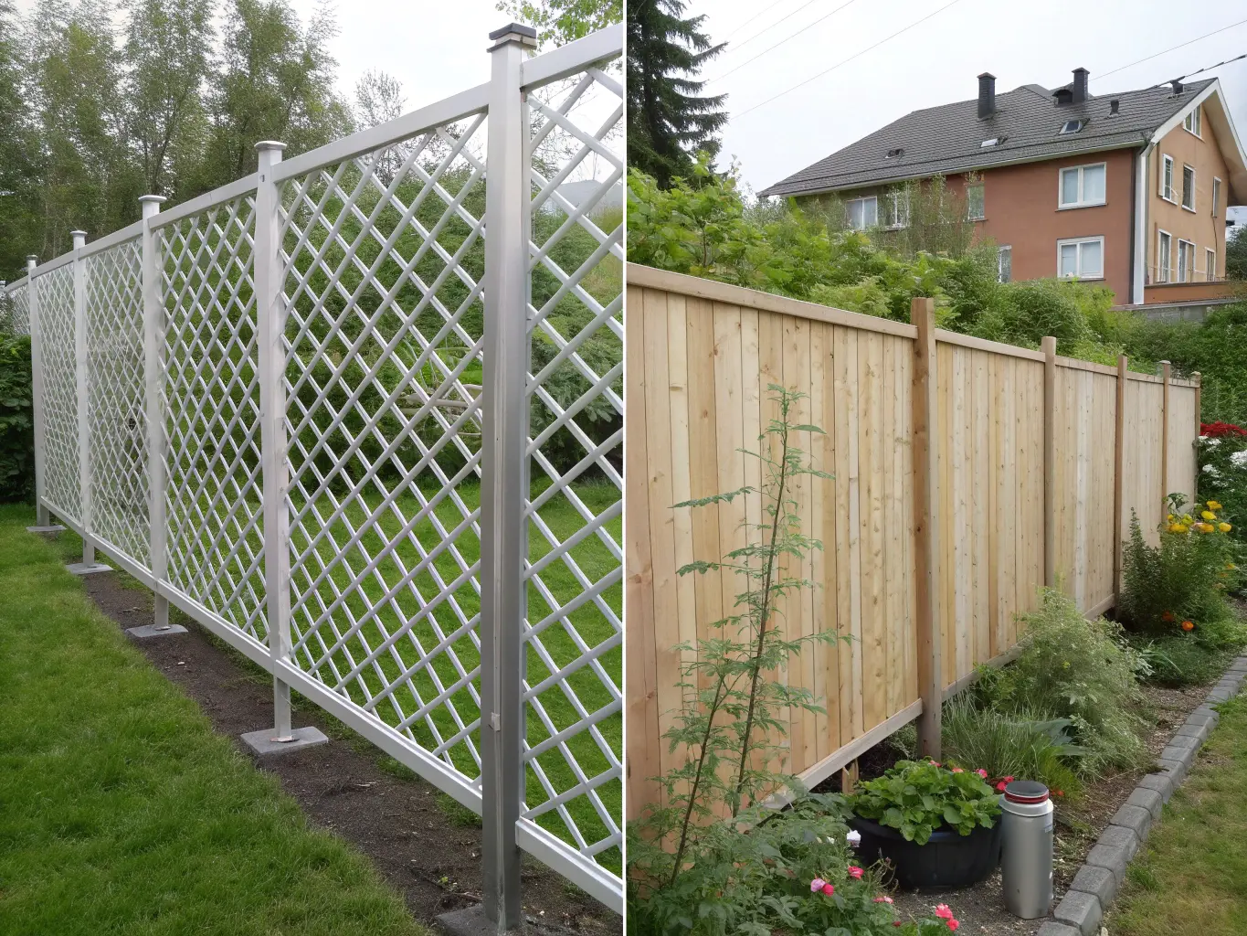 Jämförelse mellan genomsiktligt staket och tätt plank