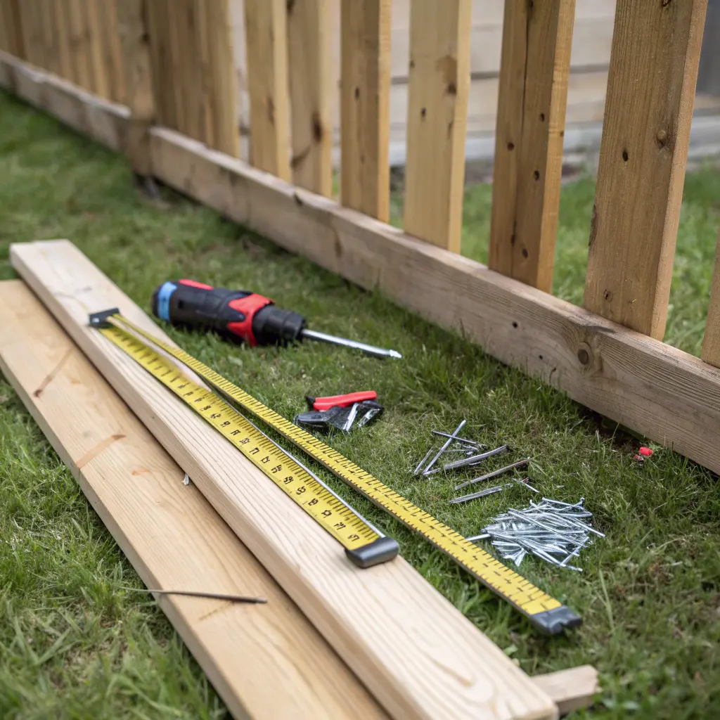Verktyg och material för staketbygge