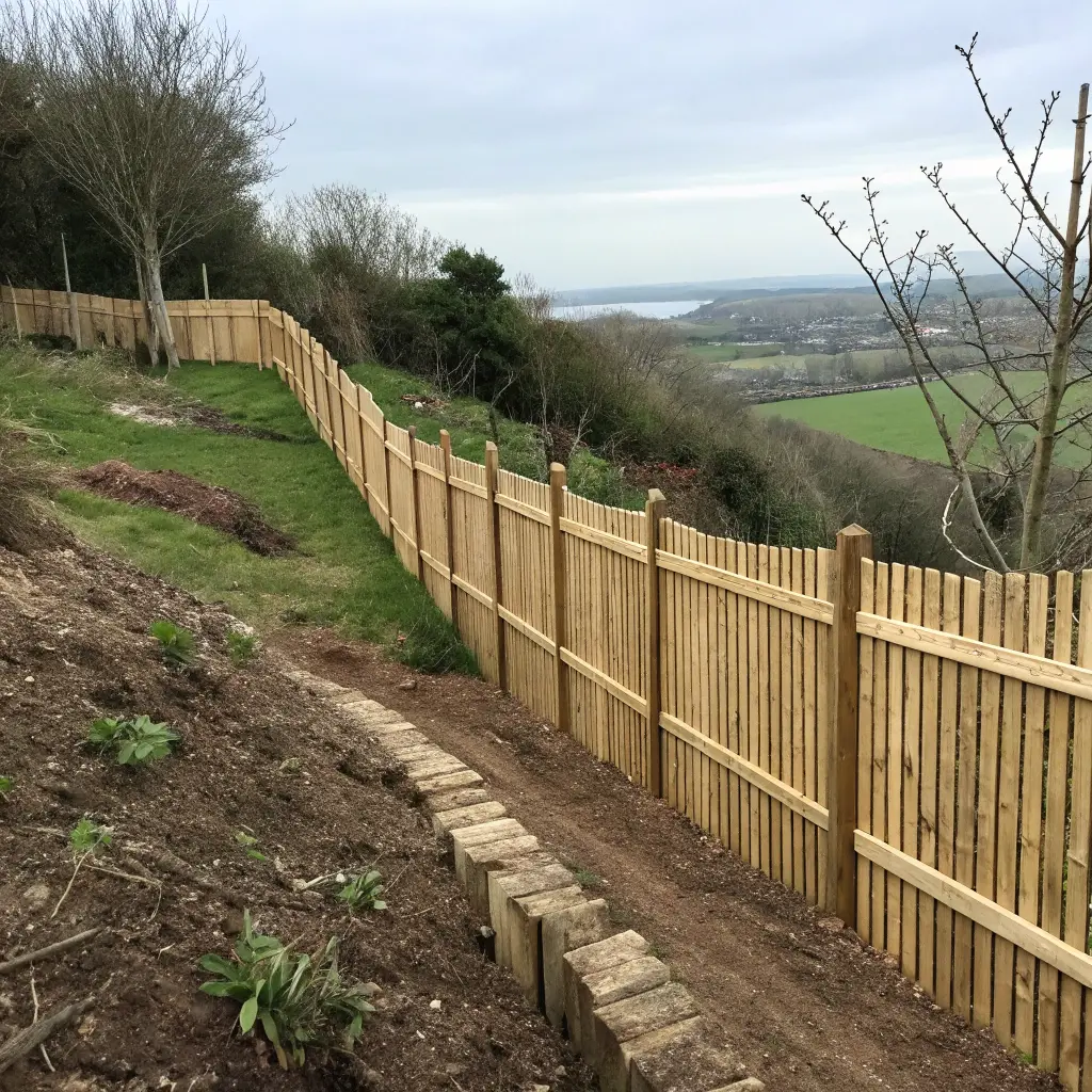 Staket på kuperad terräng