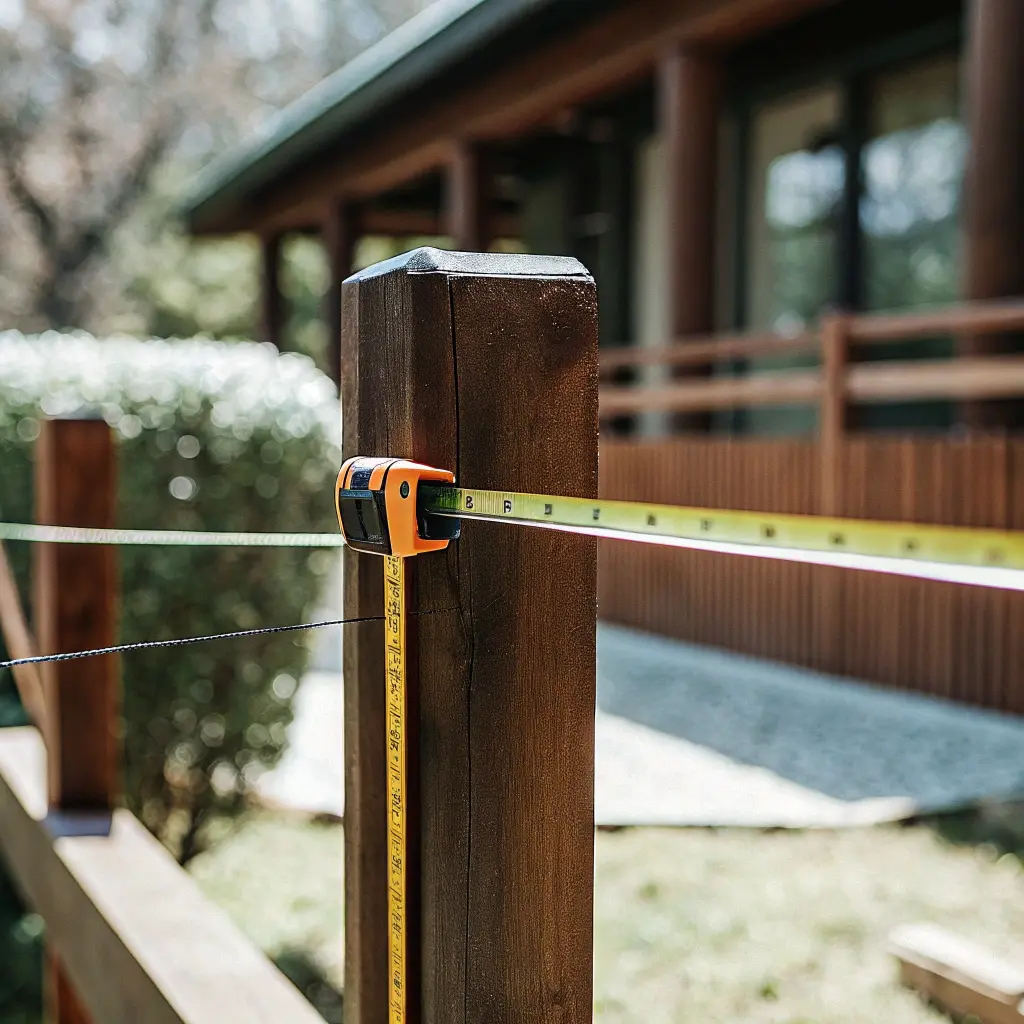 Mätning av avstånd från tomtgräns till staket