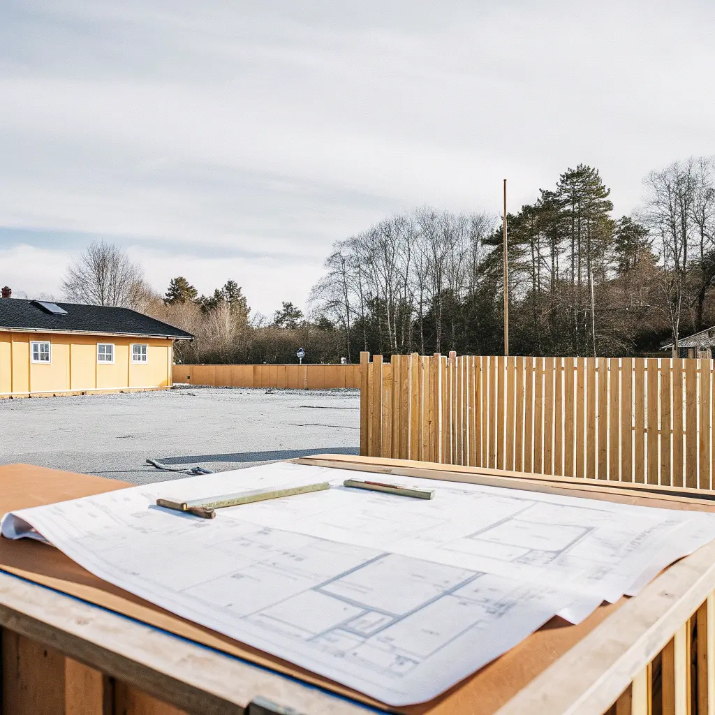 Bygglovshandlingar på bord utomhus