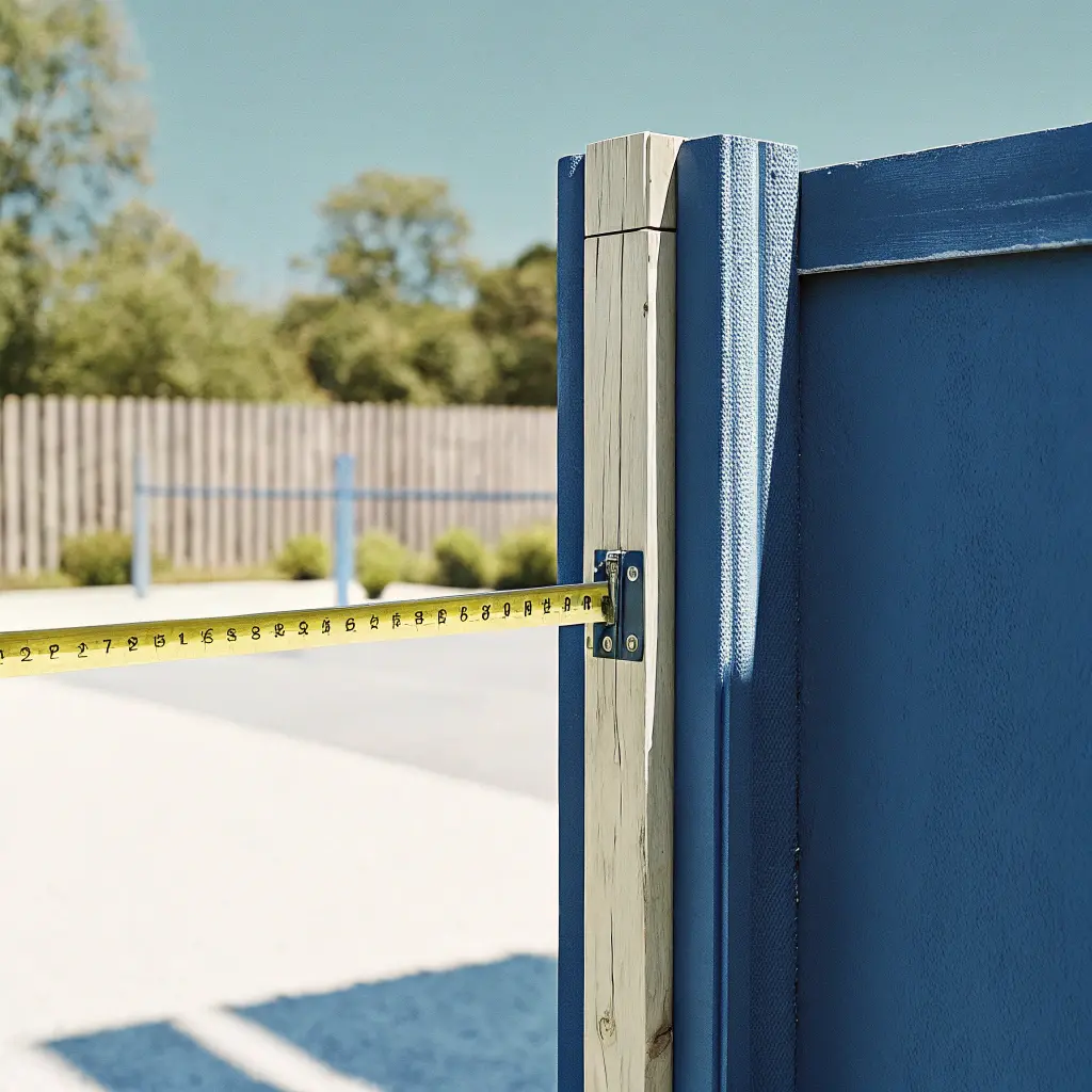 Detaljbild av mätning vid tomtgräns