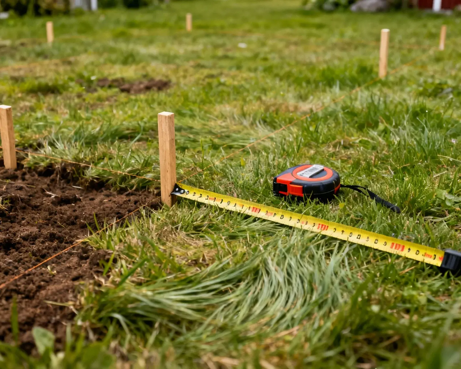 Gränsmärken och mätverktyg för tomtgräns