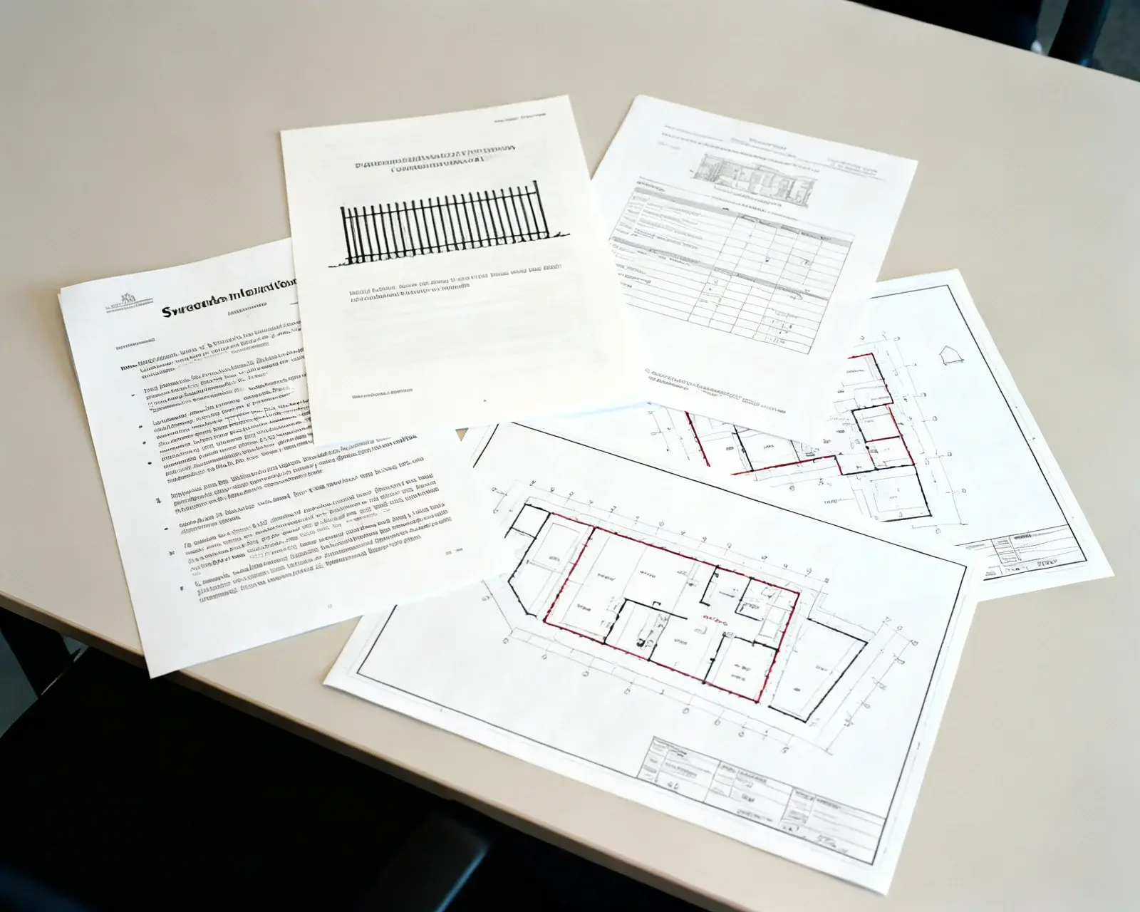 Juridiska dokument och ritningar för staketregler