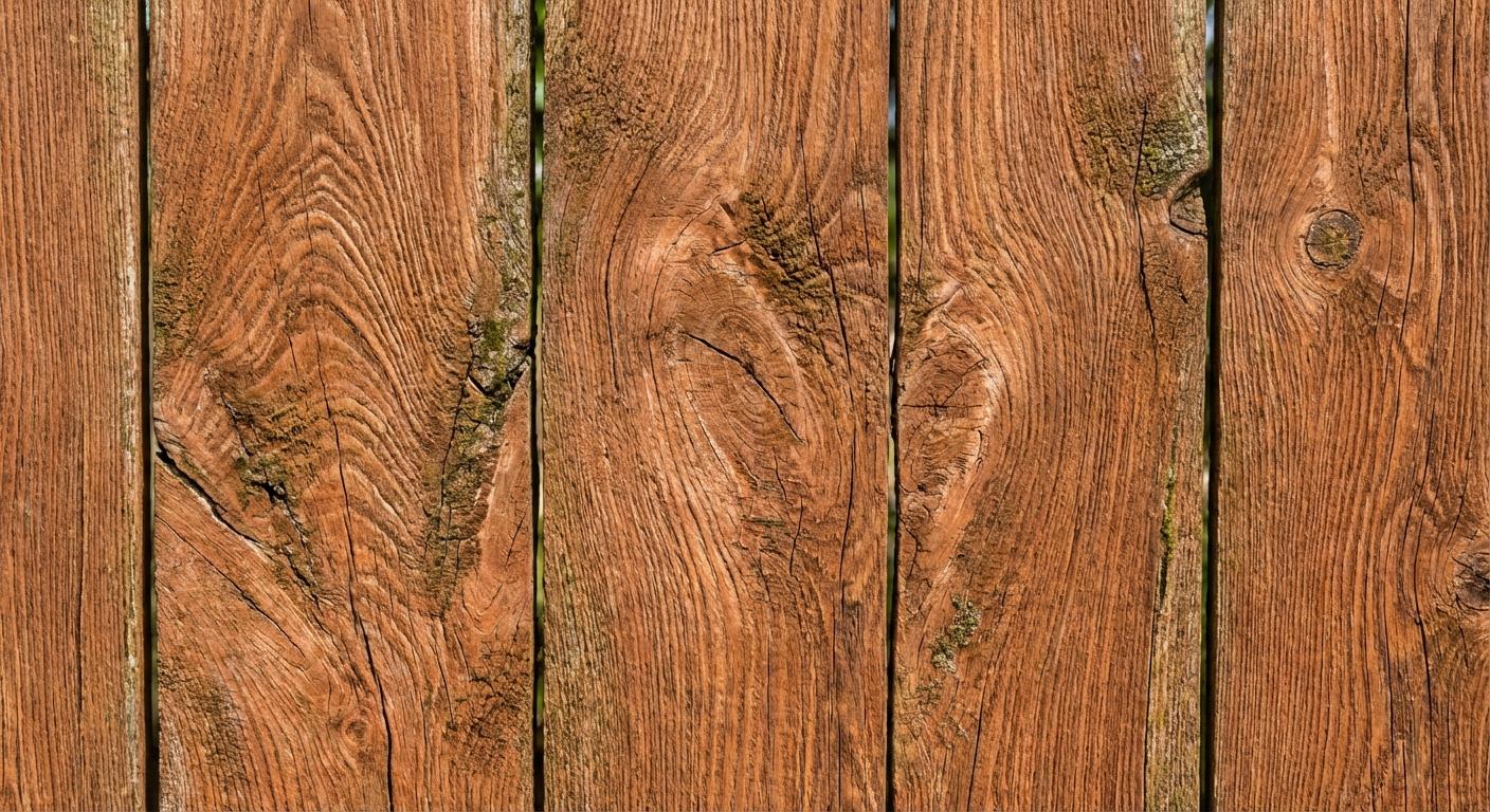 Kastanjestaket i trädgård med naturlig finish