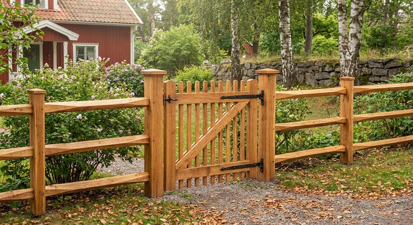 Kastanjestaket med grind iStockholmsträdgård