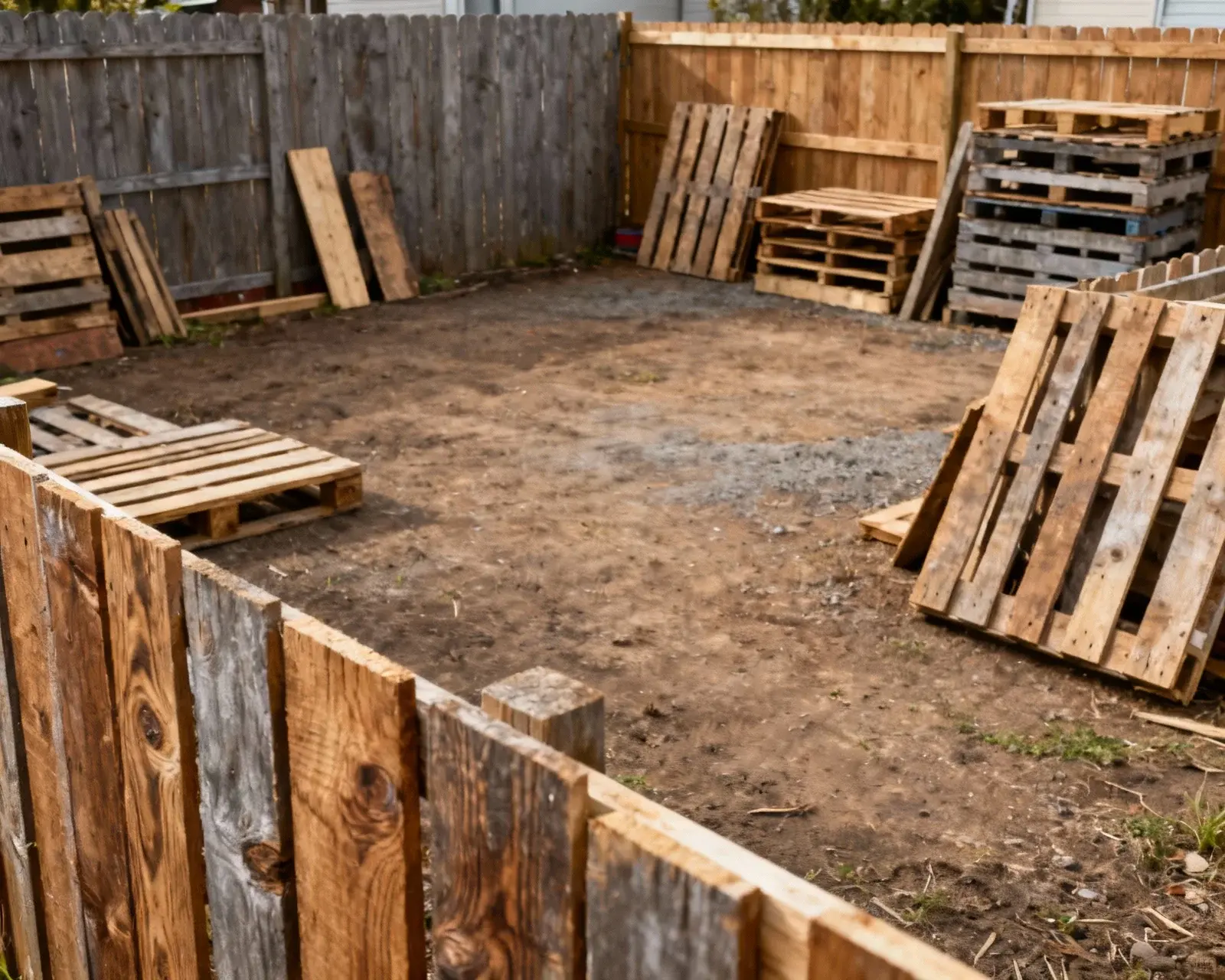 Återvunnet material och pallar för budgetstaket