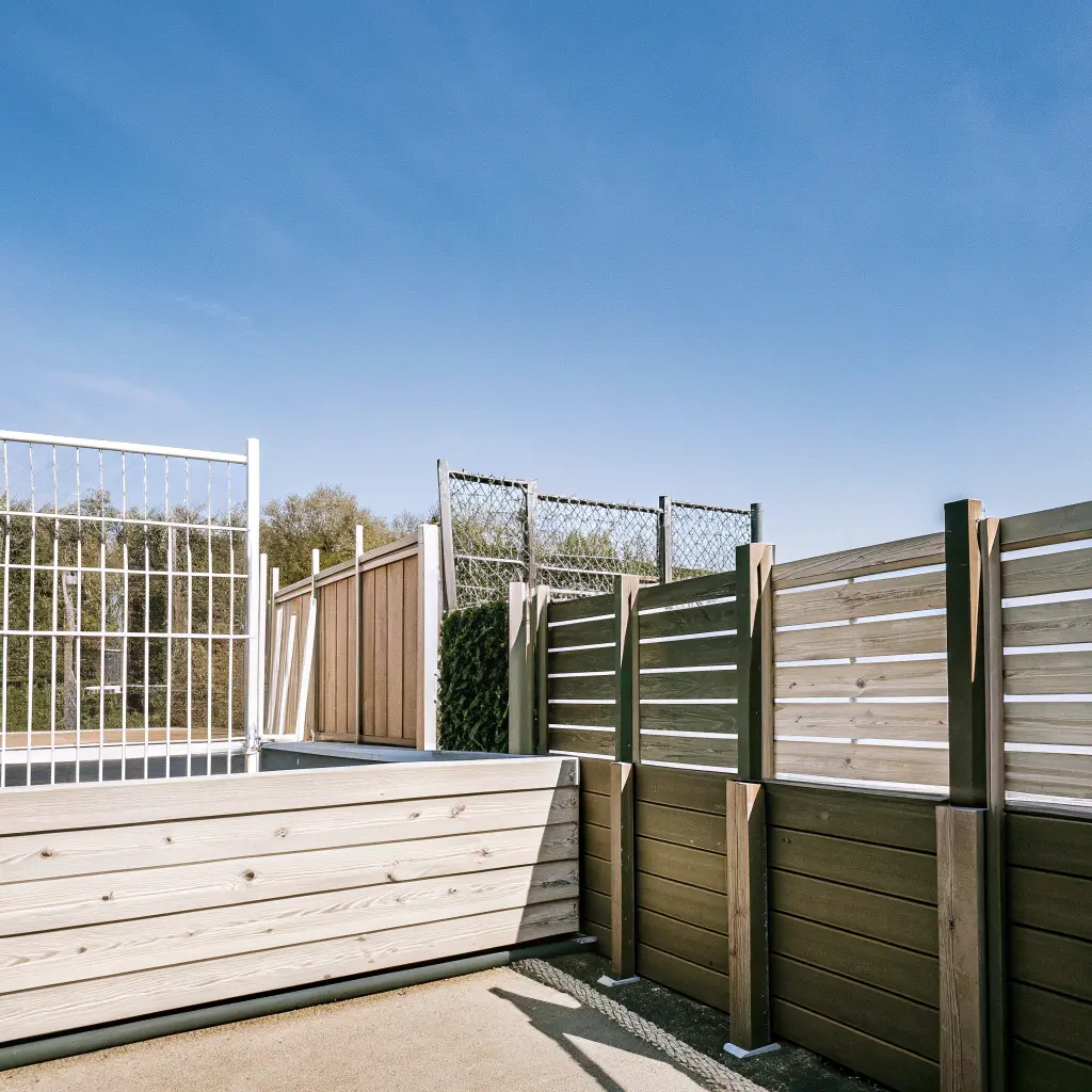 Olika stakettyper på byggvaruhus