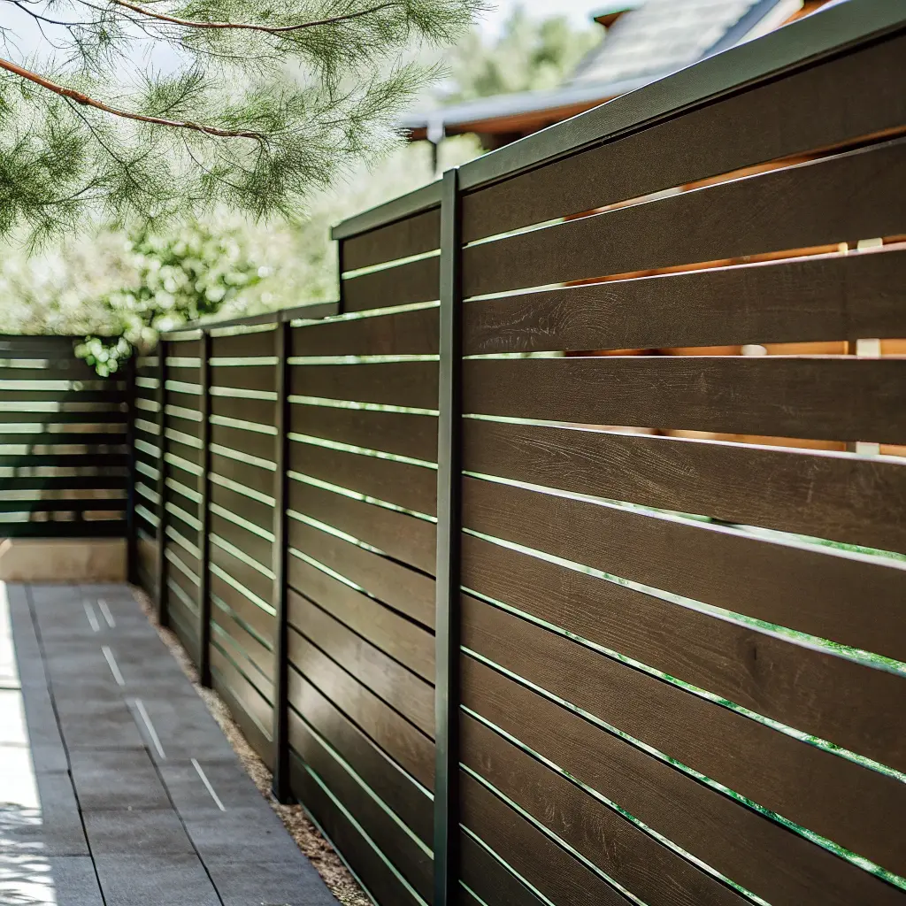 Modern design med mörka liggande plank