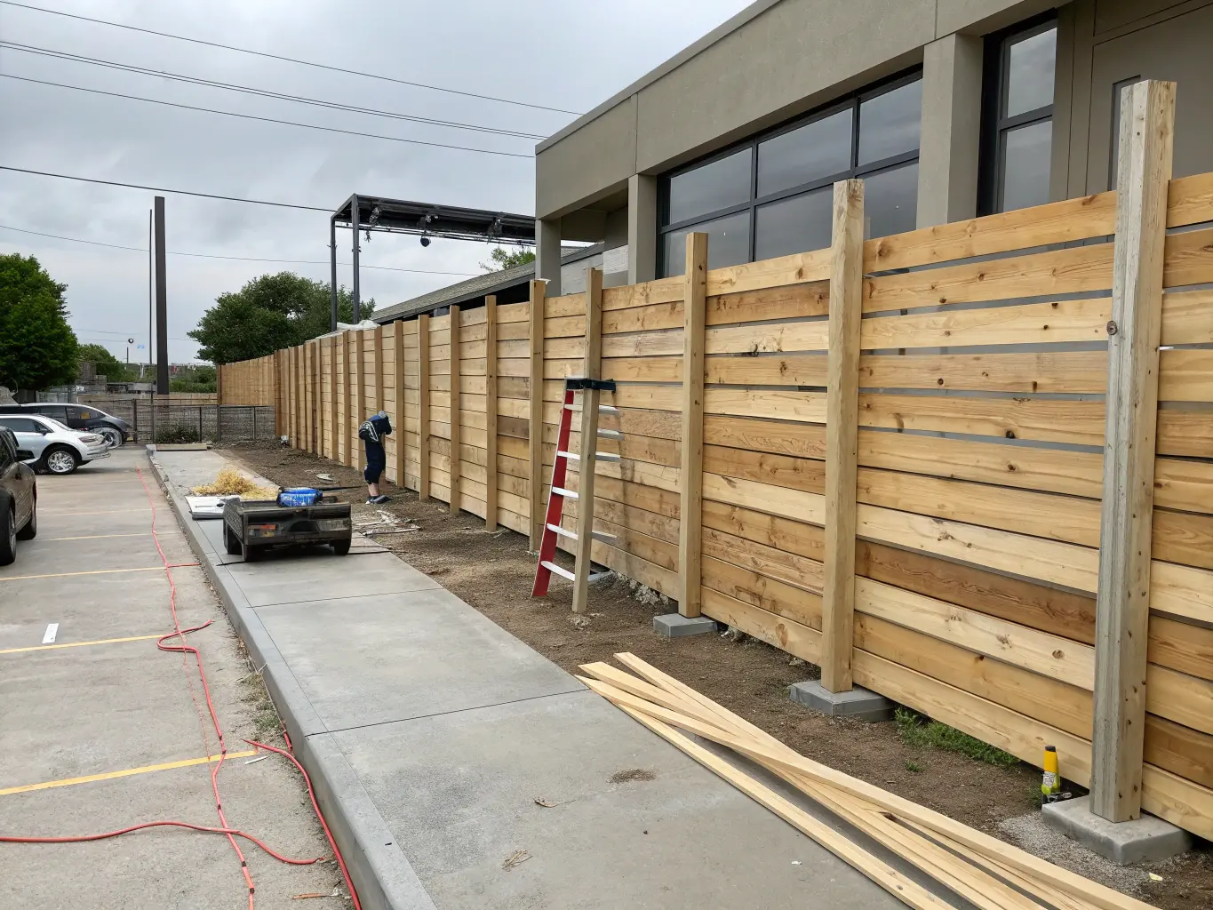 Konstruktion av liggande staket