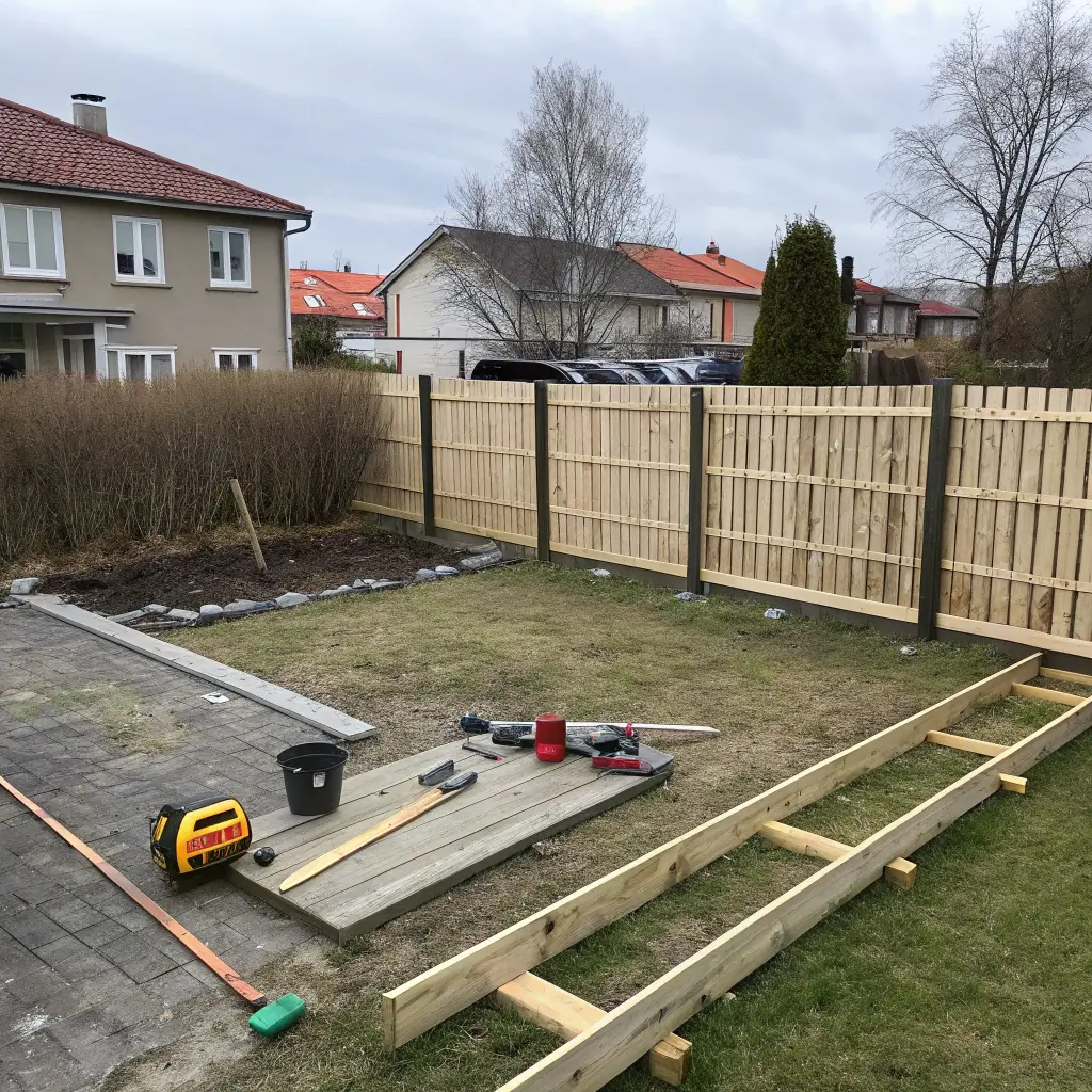 Montering av färdigt staket