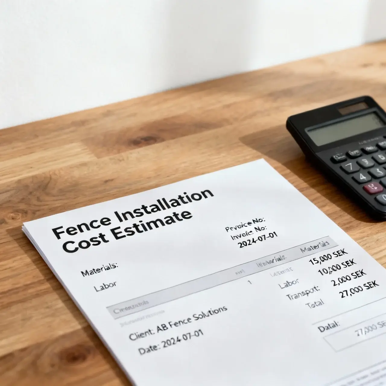 Kostnadsuppskattning för staketmontering