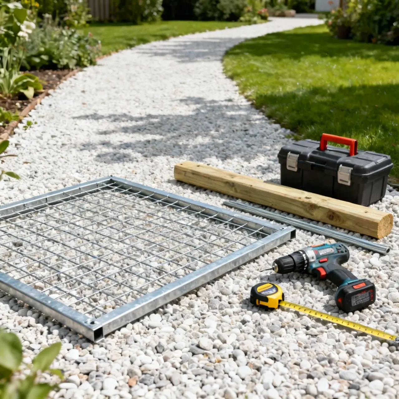 Professionell staketmontör i arbete