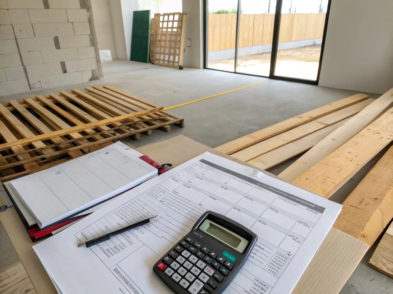 Budget och kalkyldokument för staketbygge med material