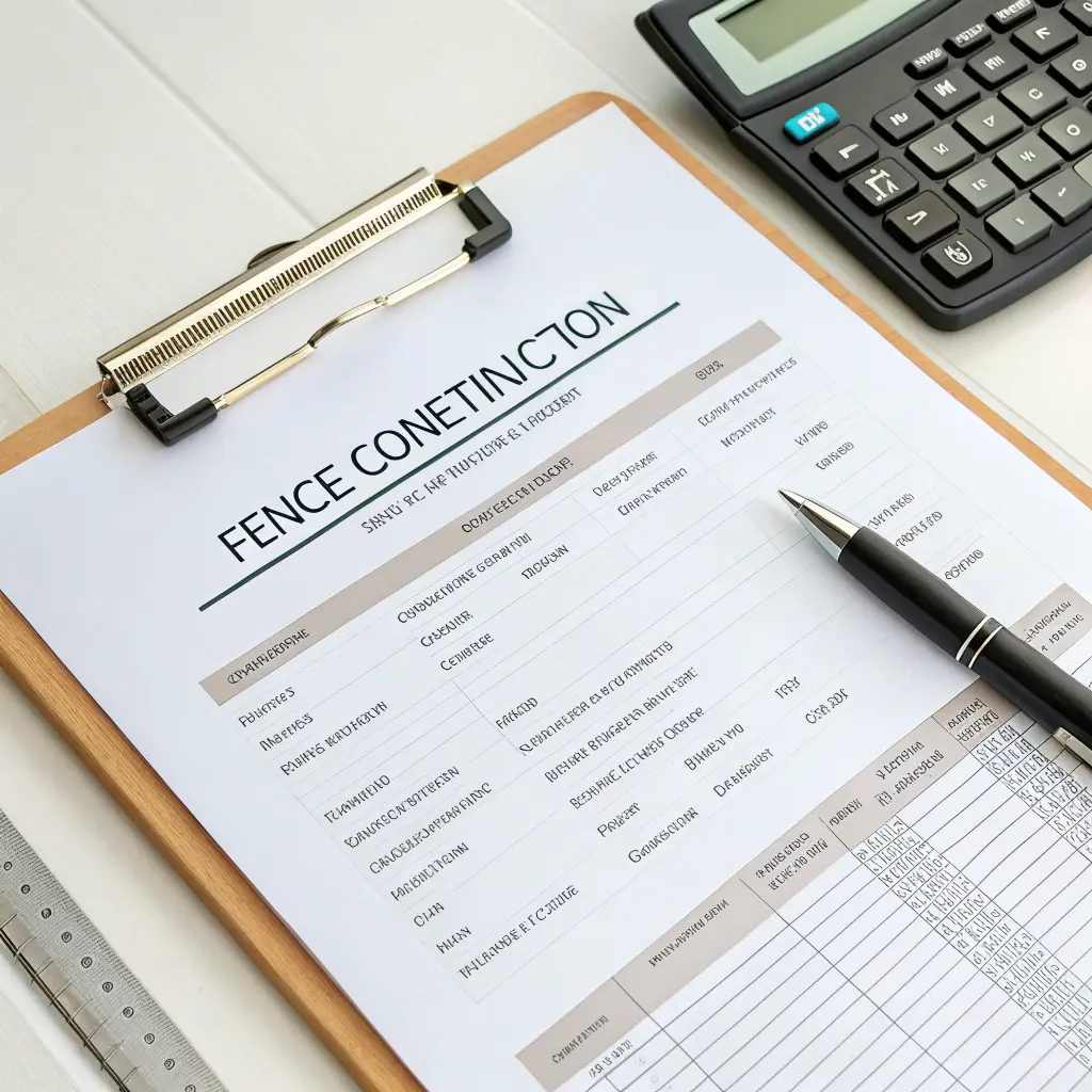 Budgetkalkyl för staketbygge på klämfäste