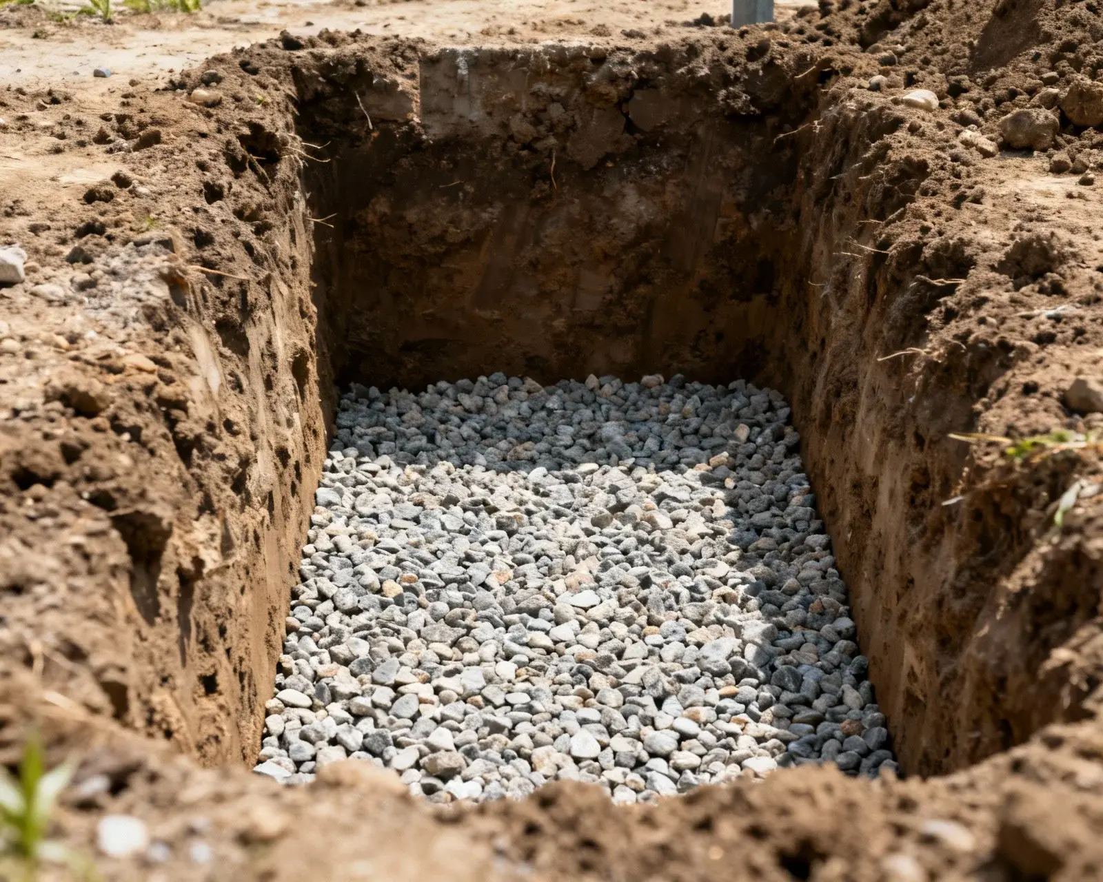 Grävning av hål för staketplintar