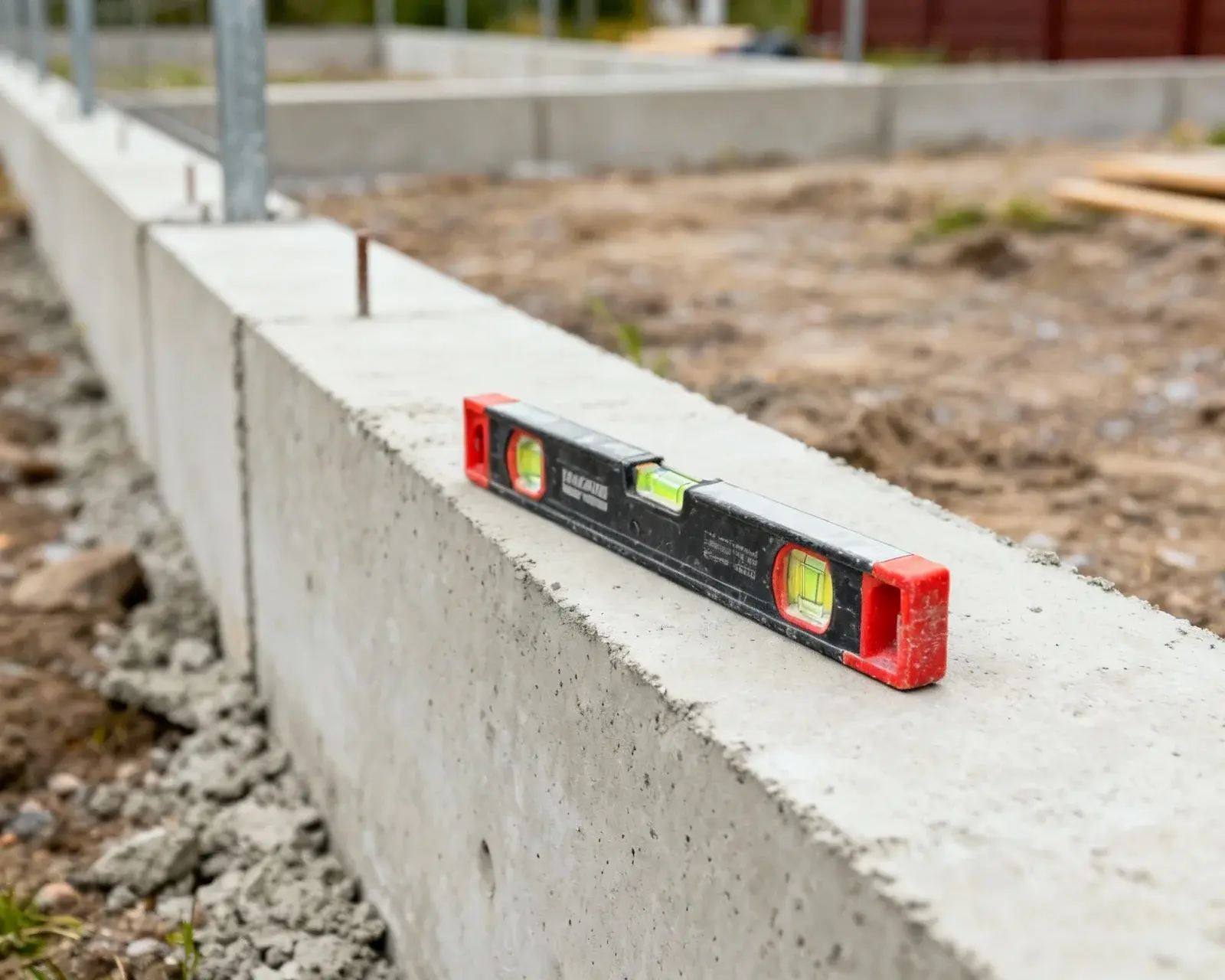 Nivellering av betongplintar för staket