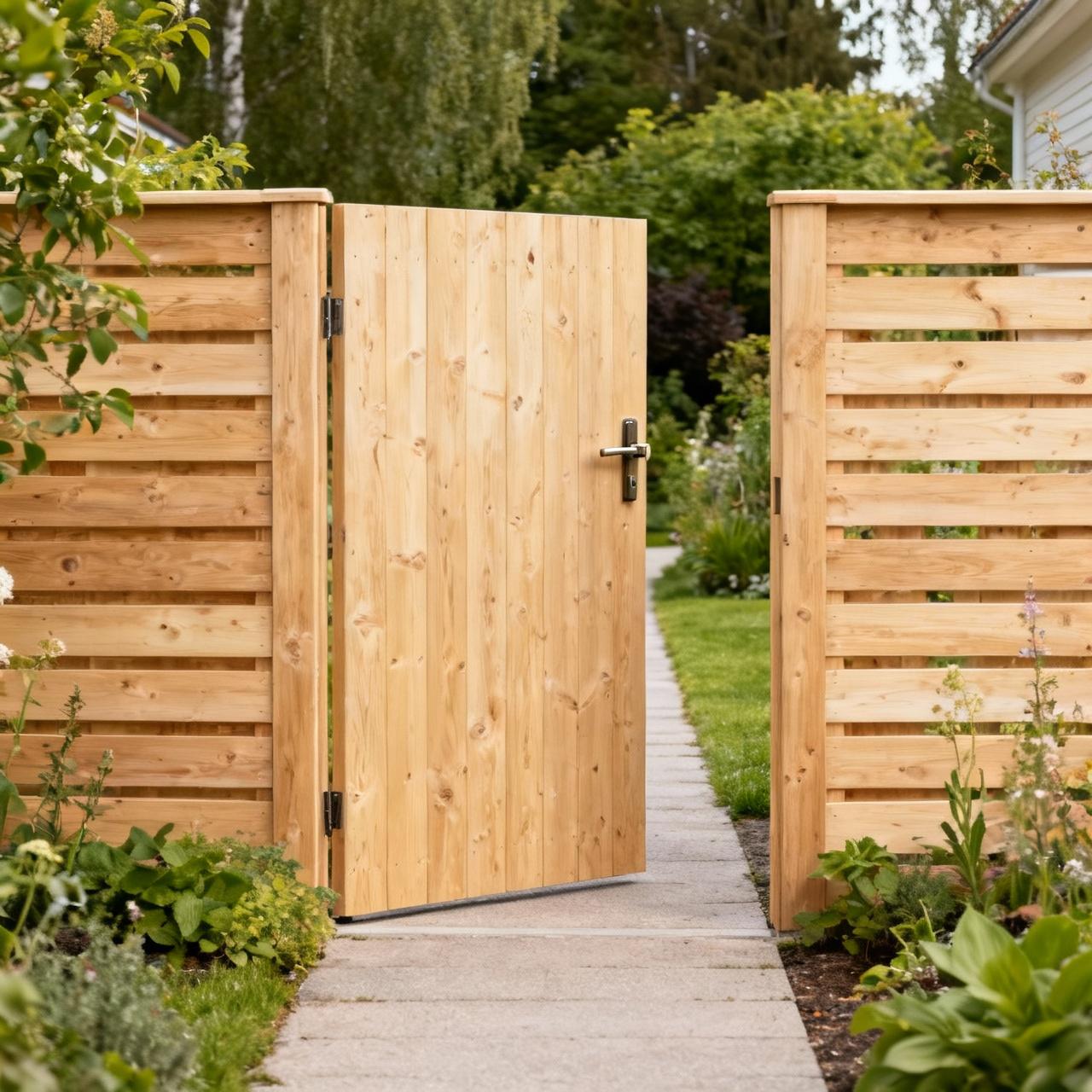 Staketgrind i svensk trädgård