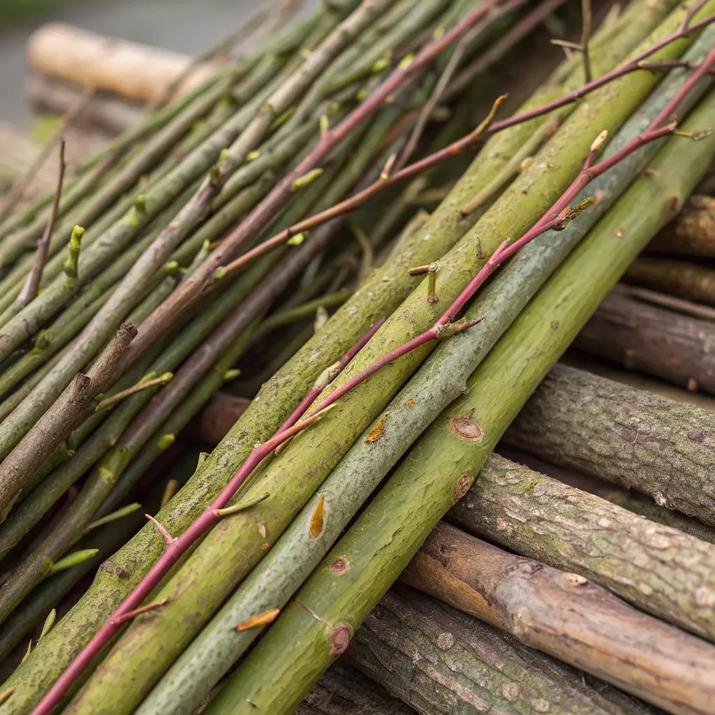 Close-up of natural brushwood material