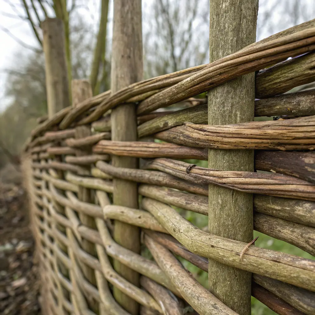 Brushwood weaving technique detail