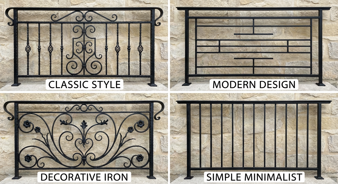 Olika stilar av smidesräcken