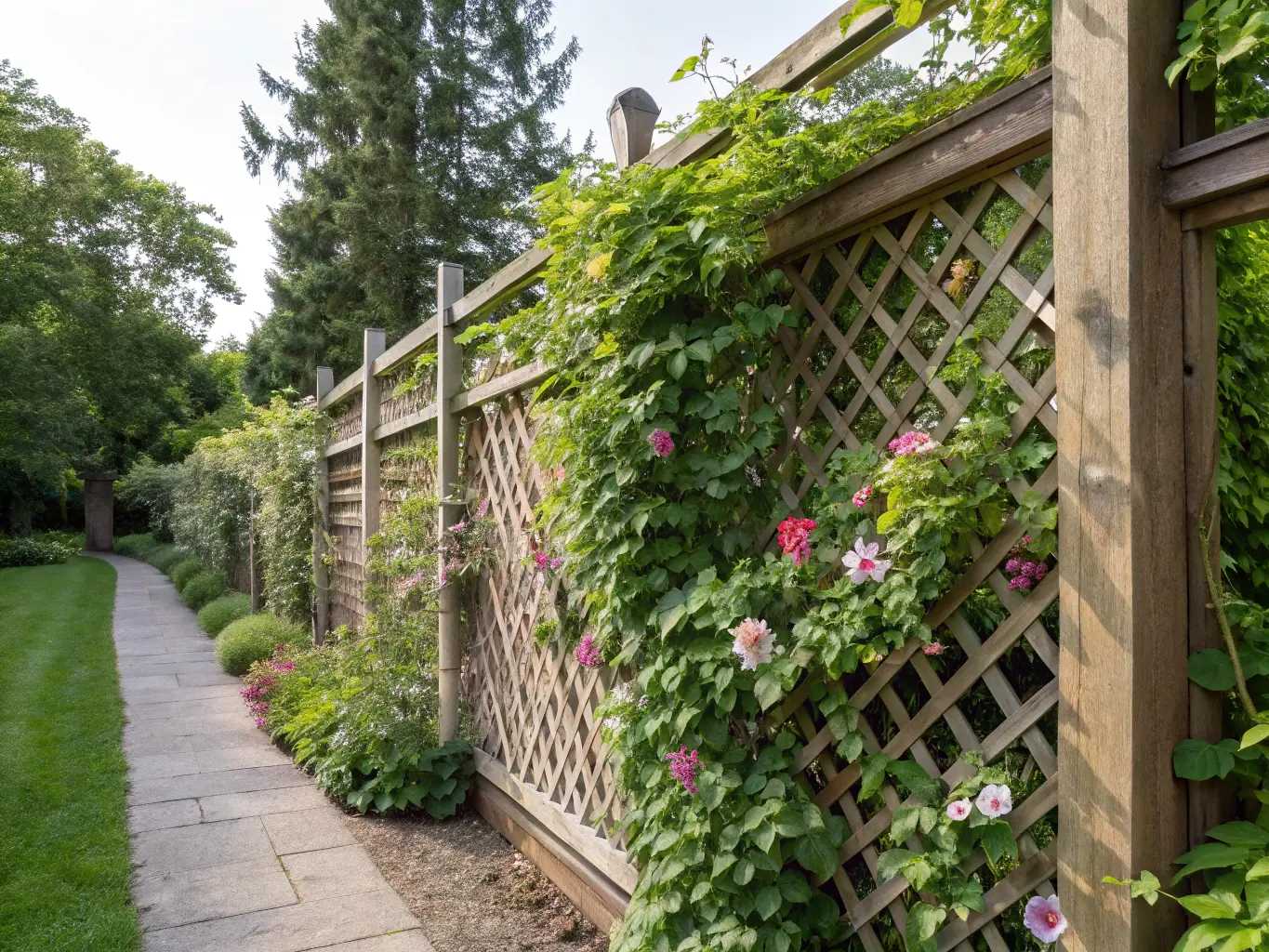 Spalje med klätterväxter