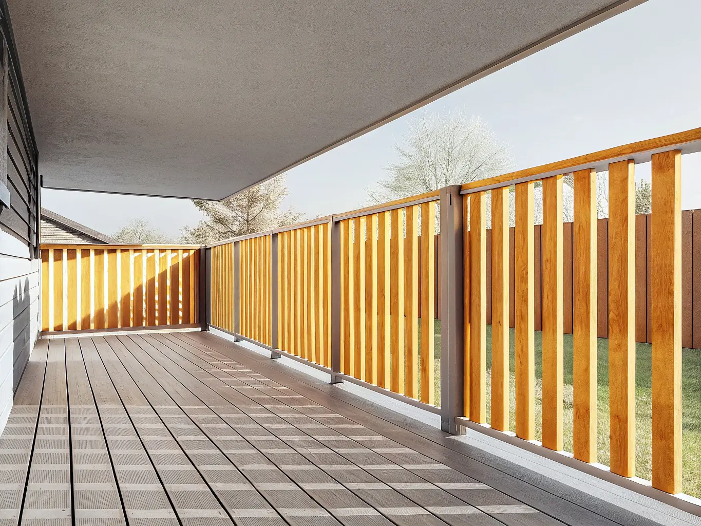 Stående ribbor altanstaket