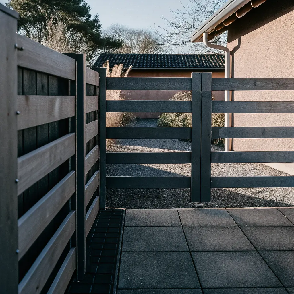 Budgetvänligt trästaket i trädgård