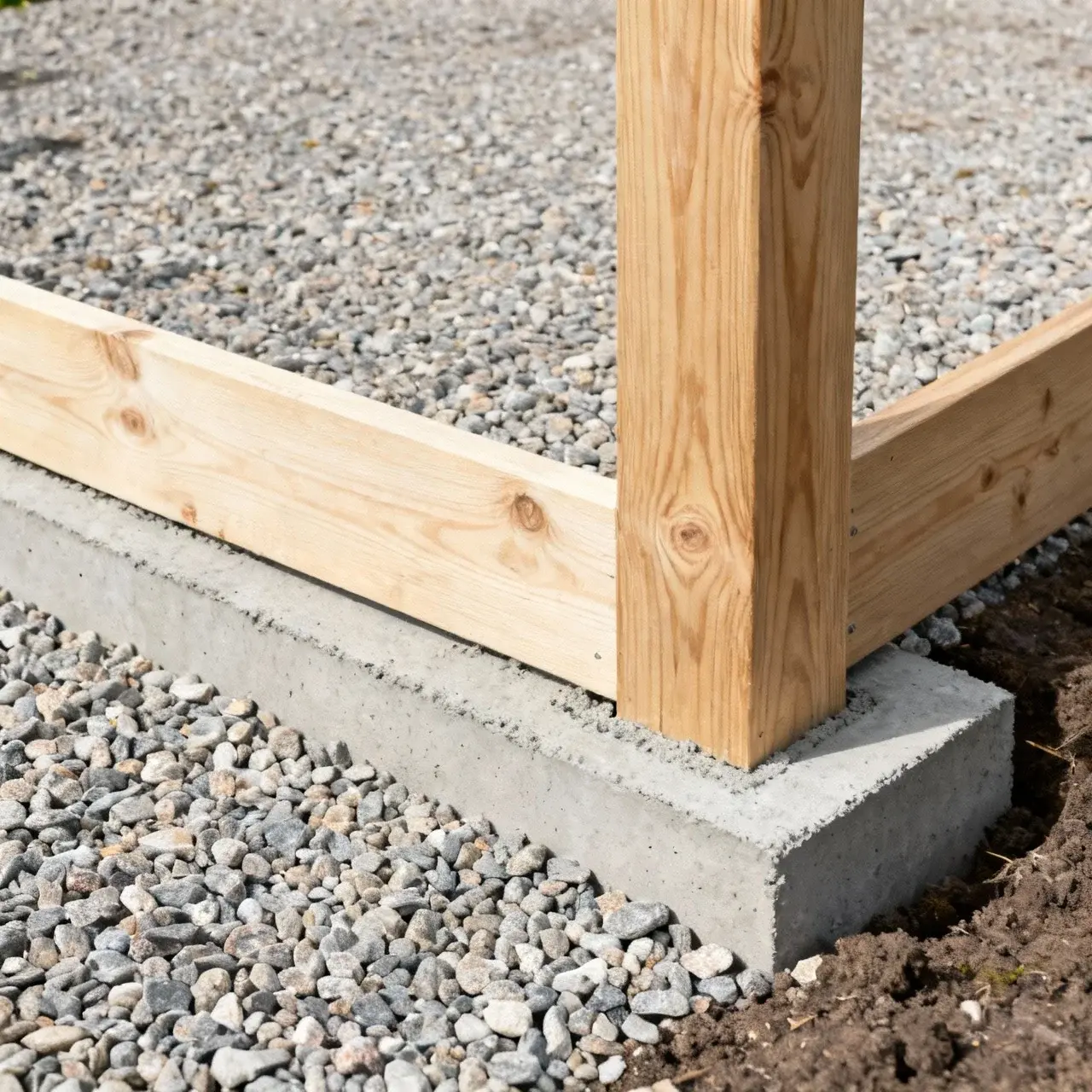 Stolpar installerade med betong