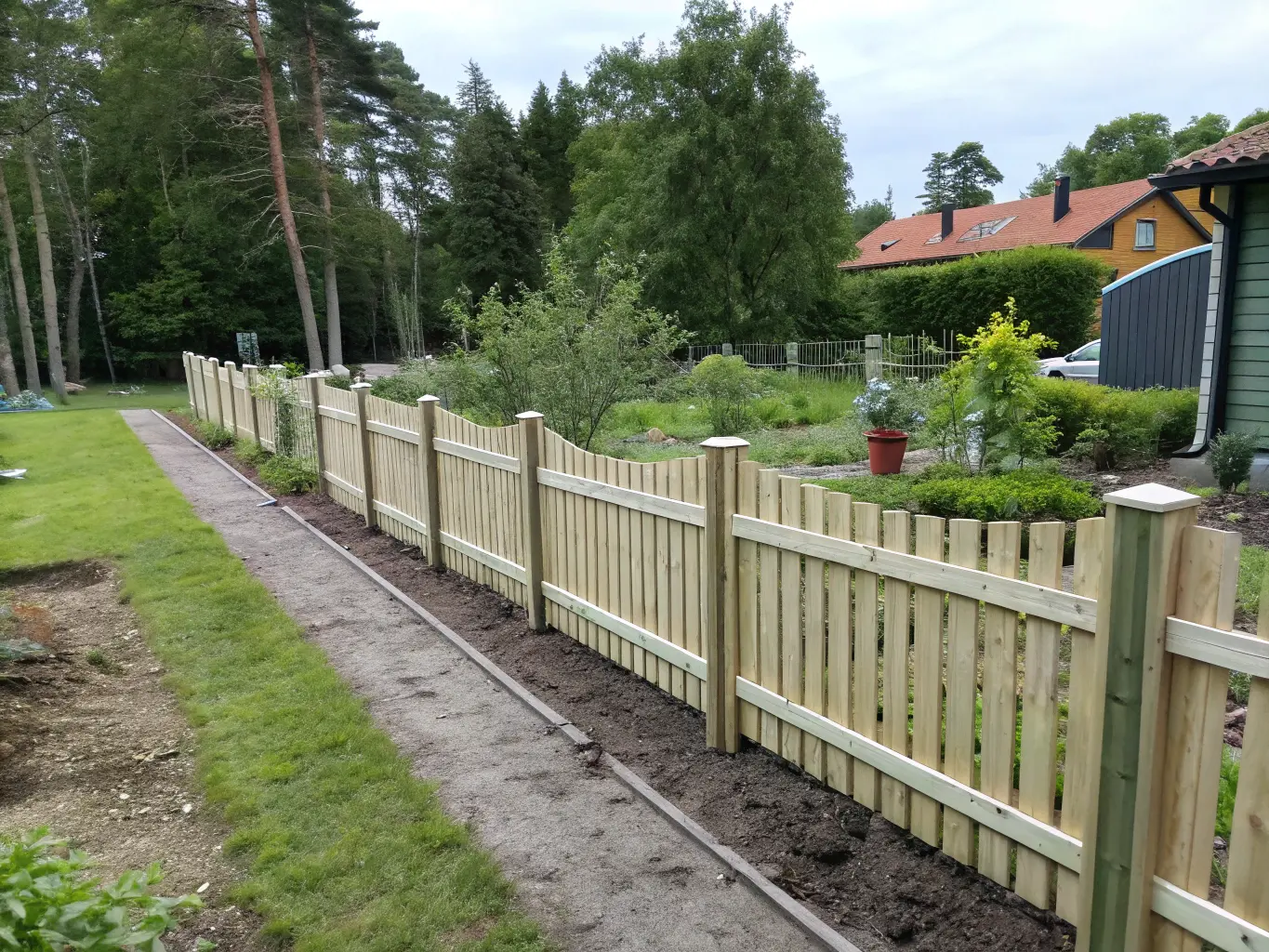 Färdigbyggt staket med Byggmax-material