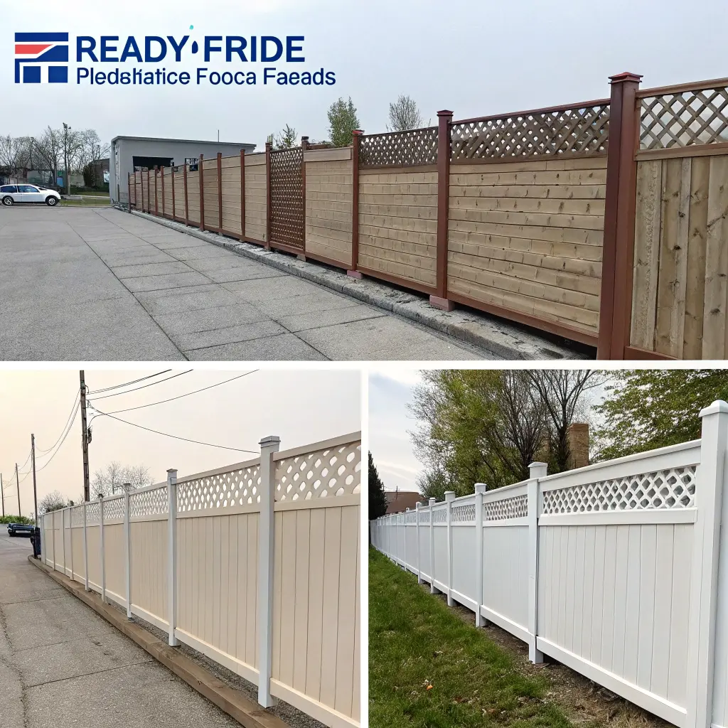 Olika stilar av färdiga staketsektioner