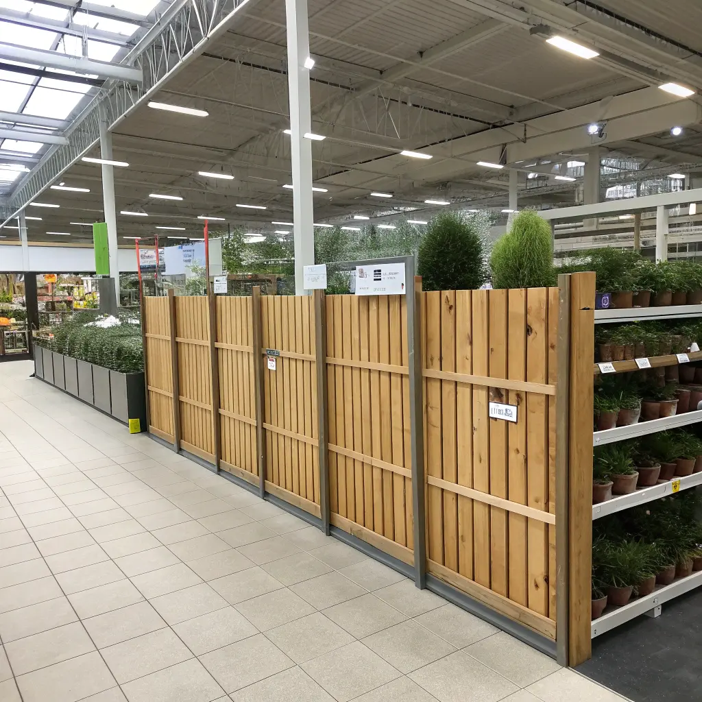 Trädgårdscenter med brett utbud av staket