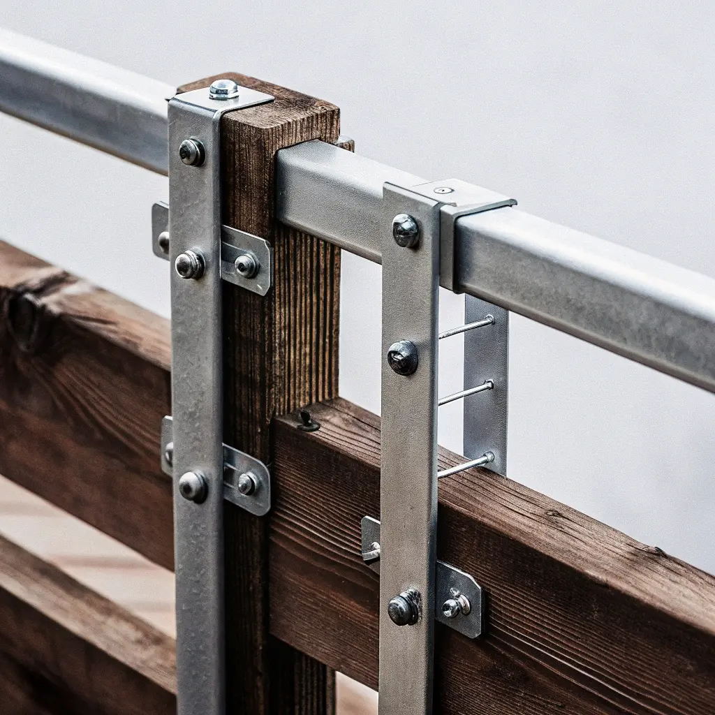 Beslag och fästdon för staketmontering