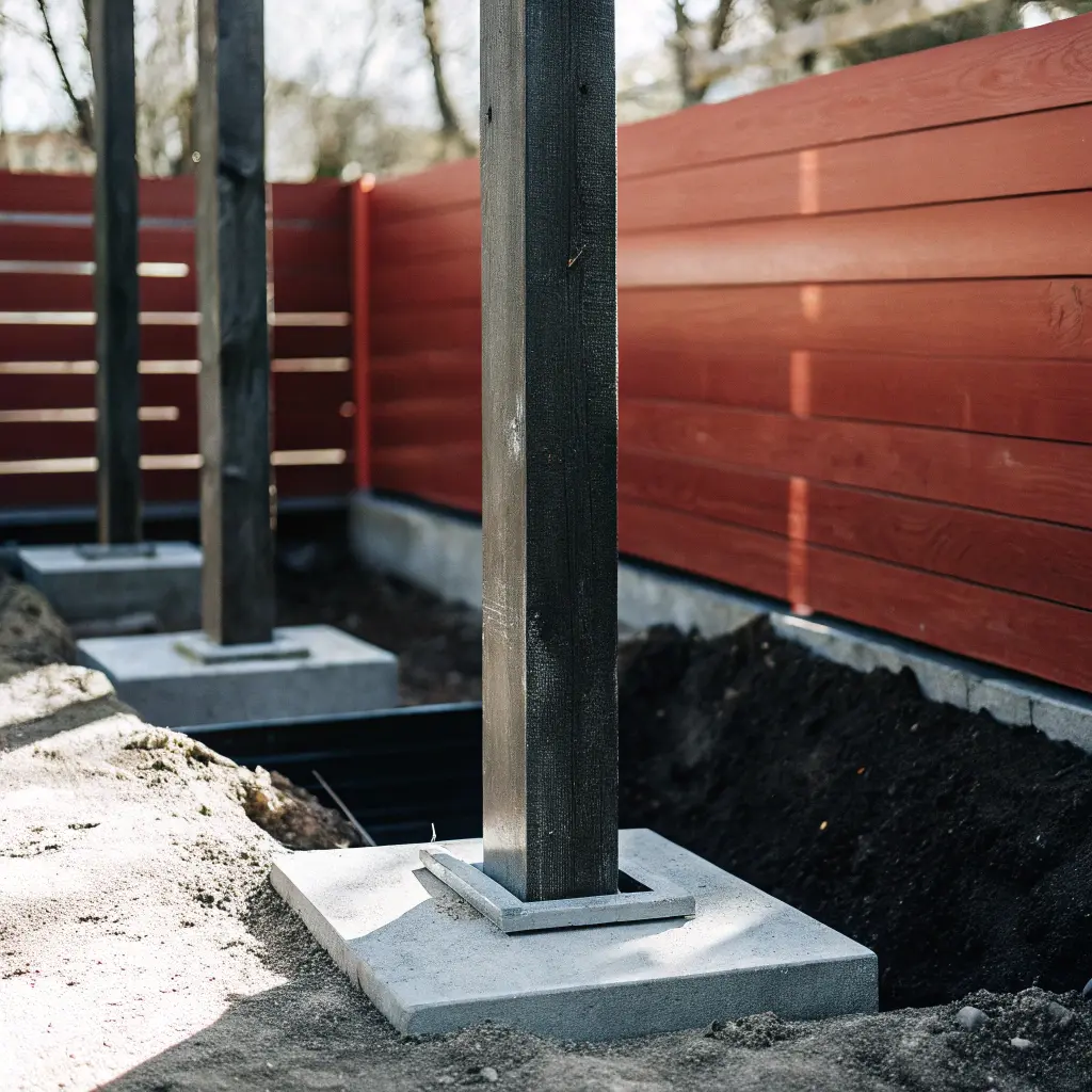 Stolpfundament för staketmontering