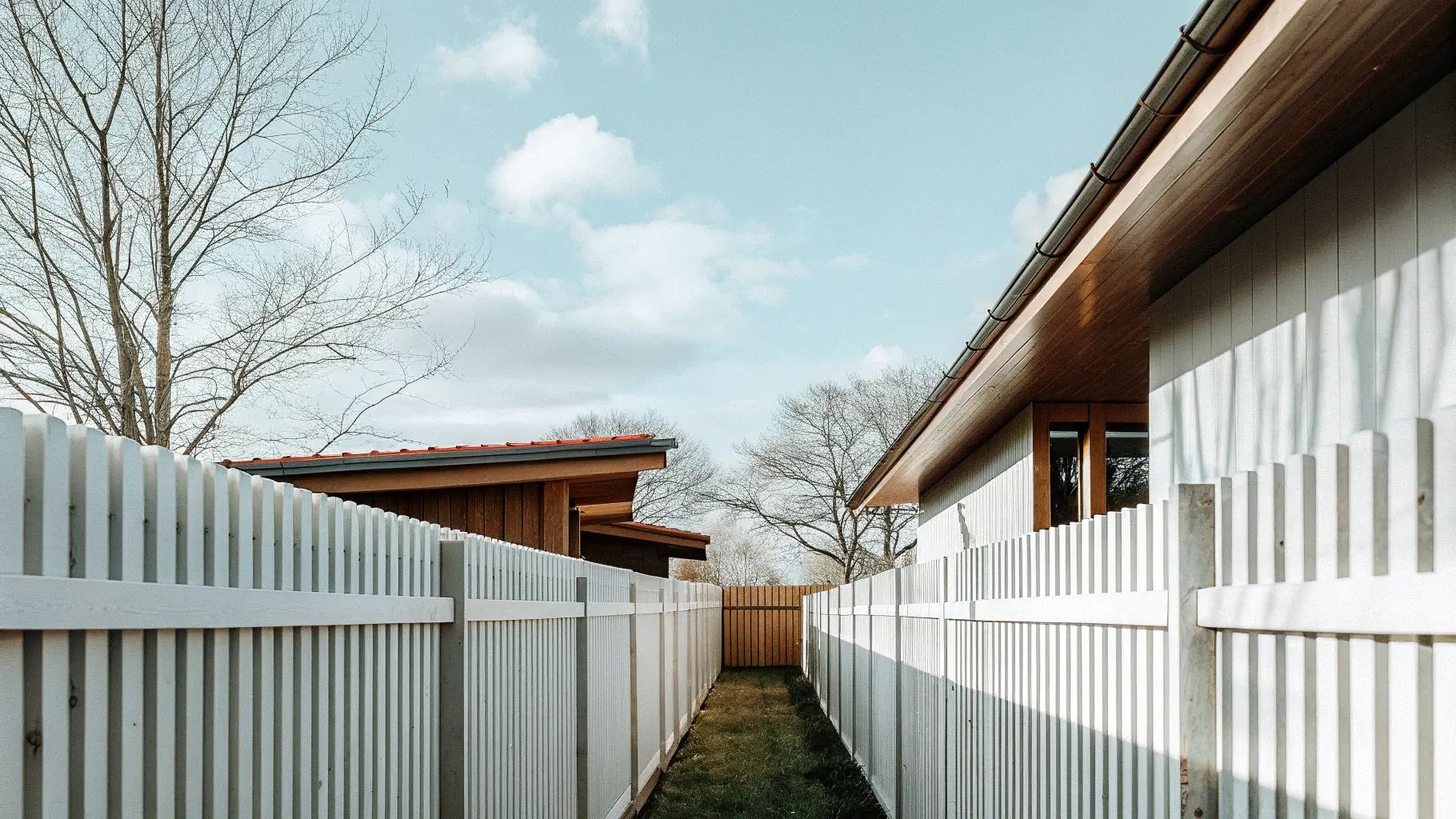 Staket vid tomtgräns mellan två fastigheter