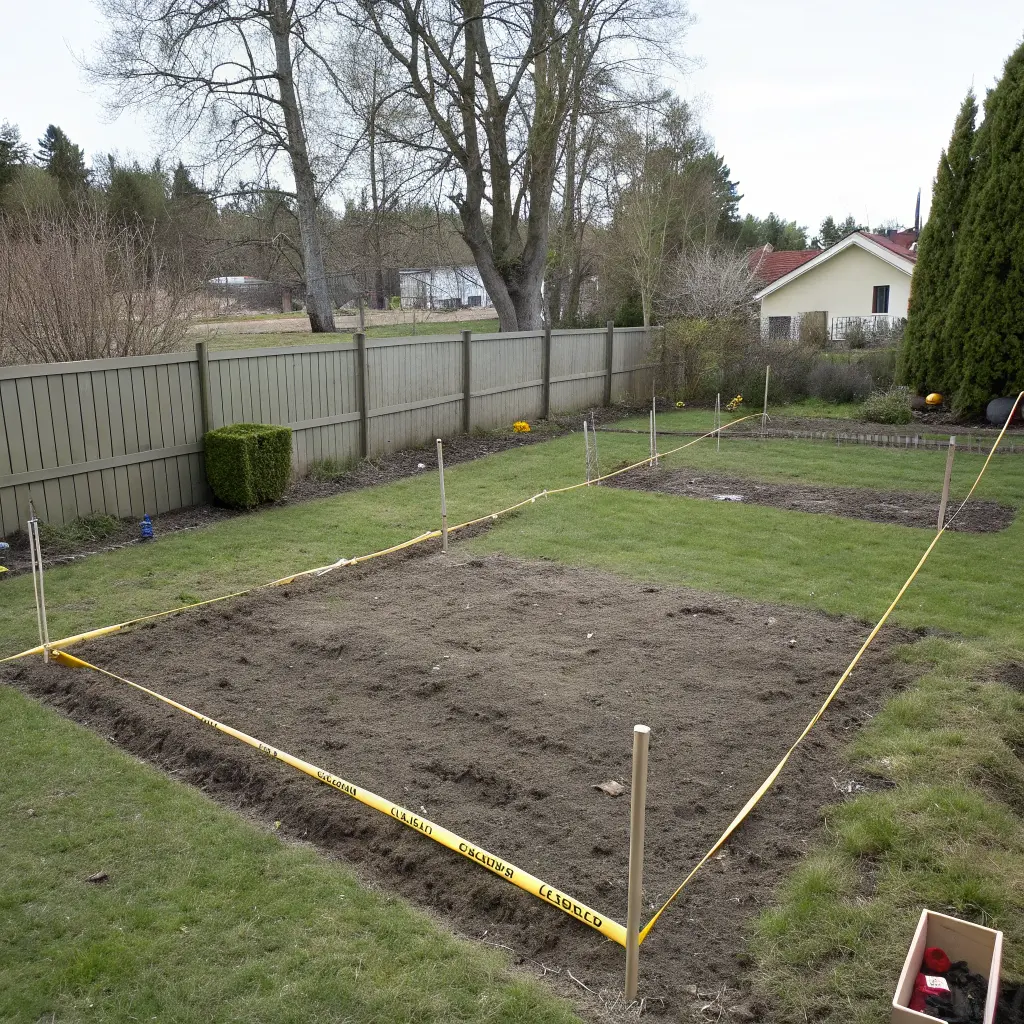 Planering av staketlinje i trädgården