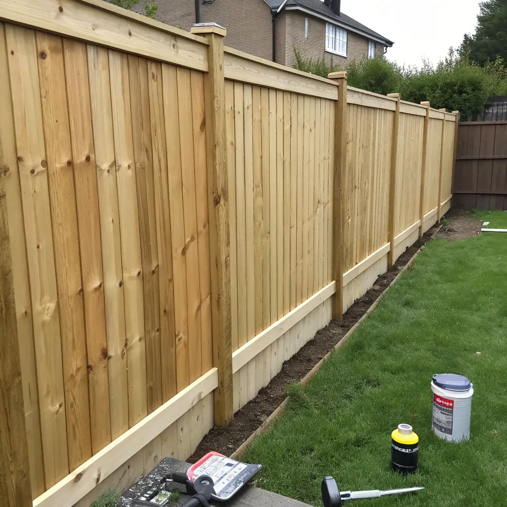 Underhåll av trästaket med lasyr och olja