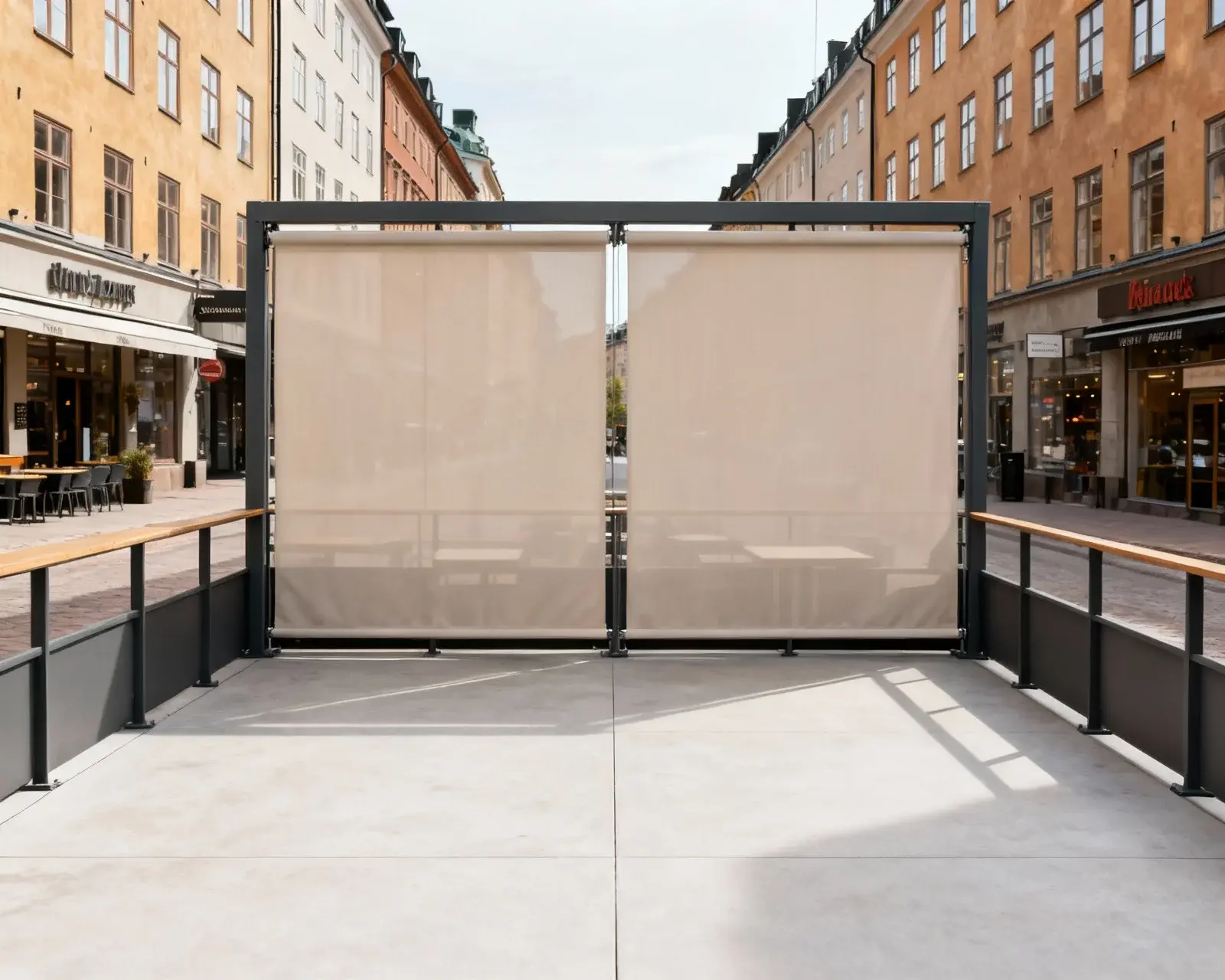 Utdragbart staketssystem för flexibel uteservering