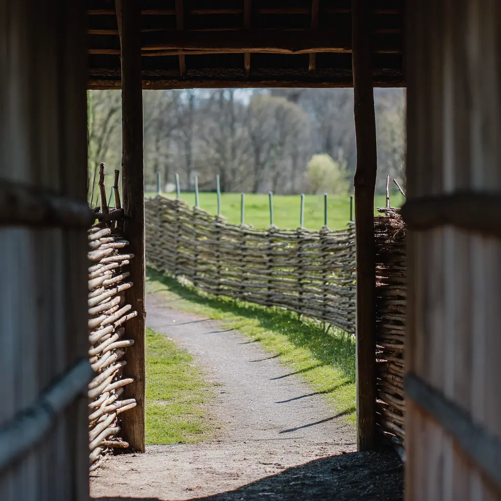 Traditional Swedish brushwood fence